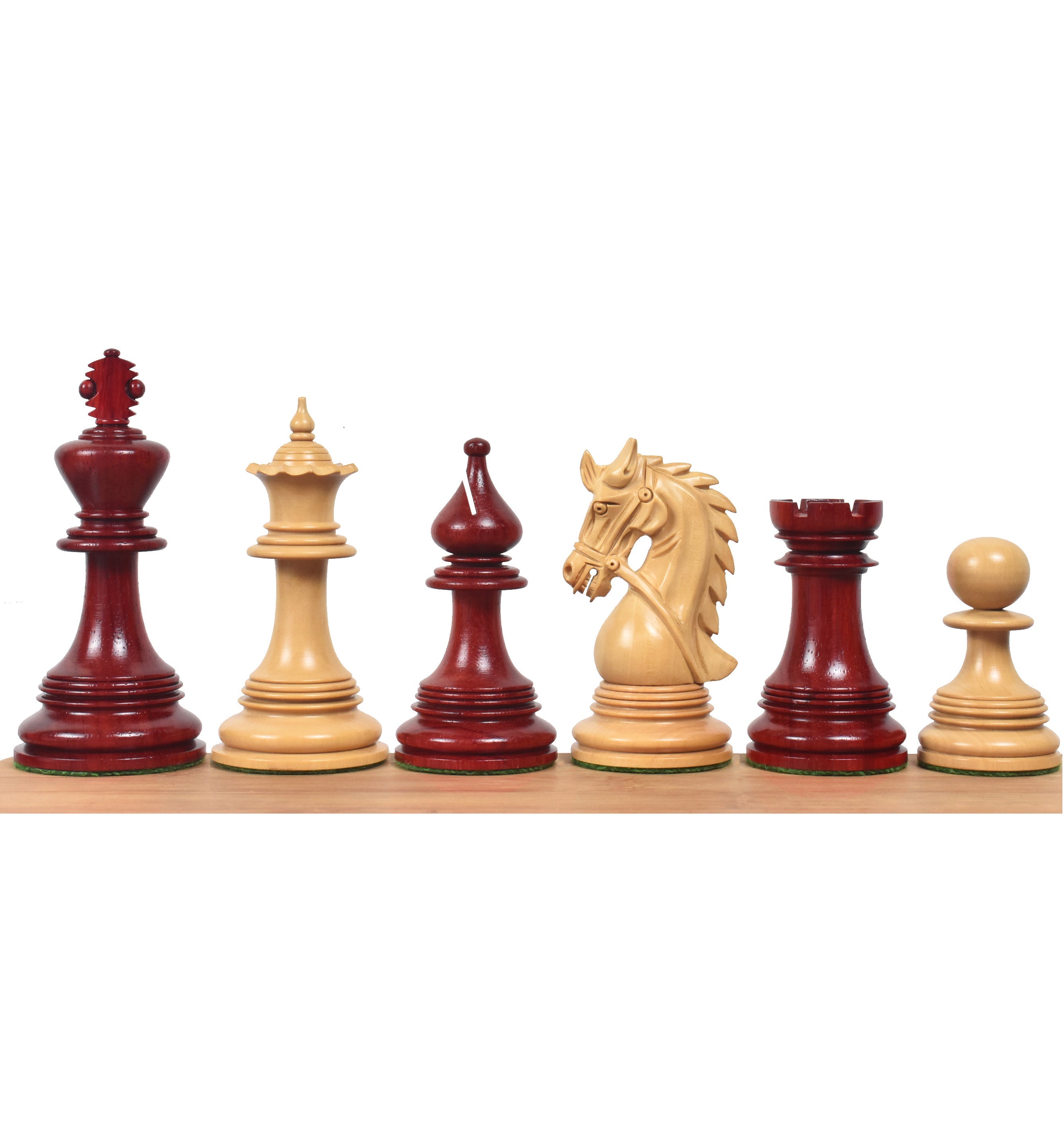Combo of 4.3" Napoleon Luxury Staunton Triple Weight Bud Rosewood Chess Pieces with 23" Chessboard and Storage Box