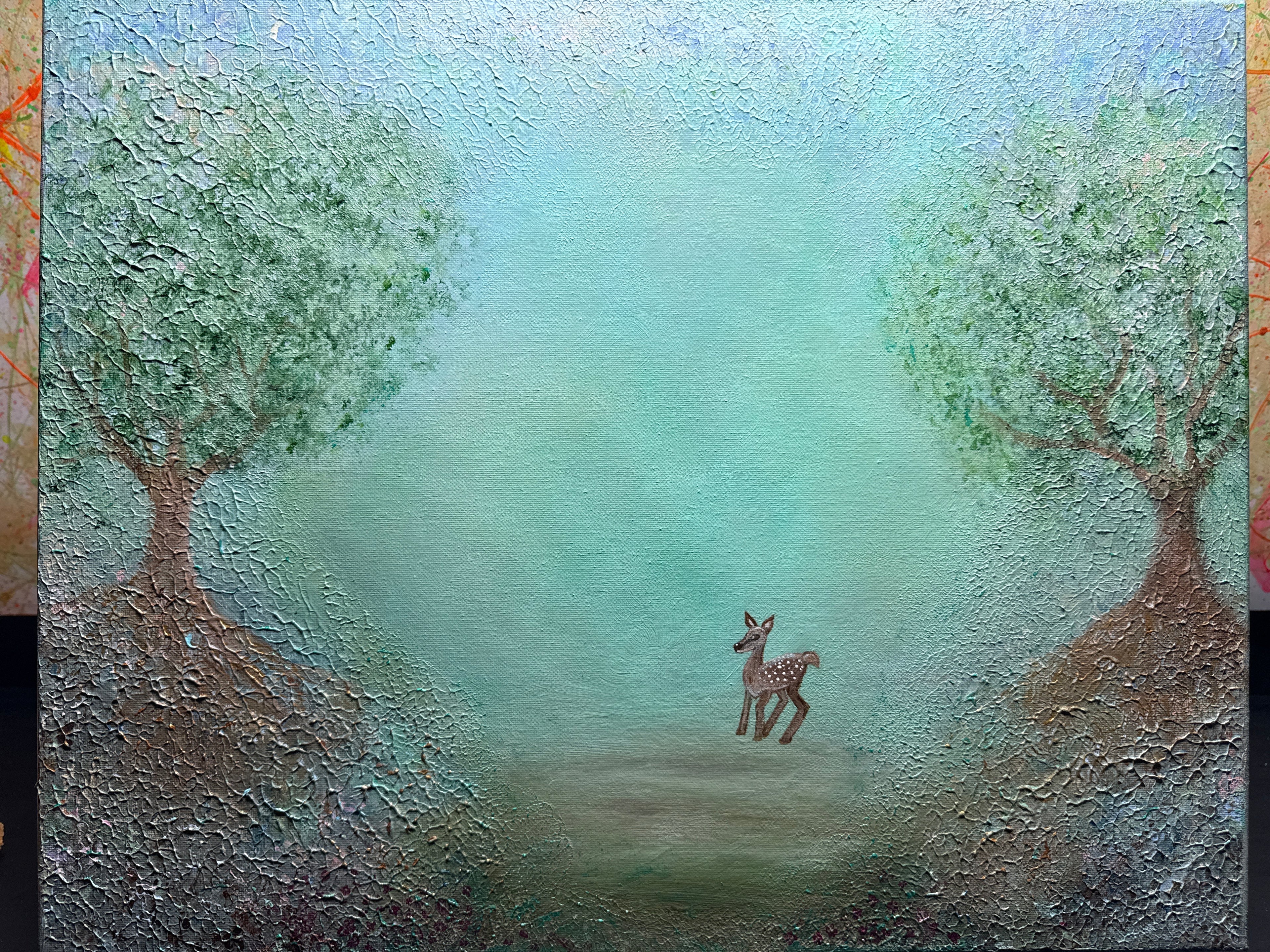 “The Stag” Original Metallic Acrylic Canvas