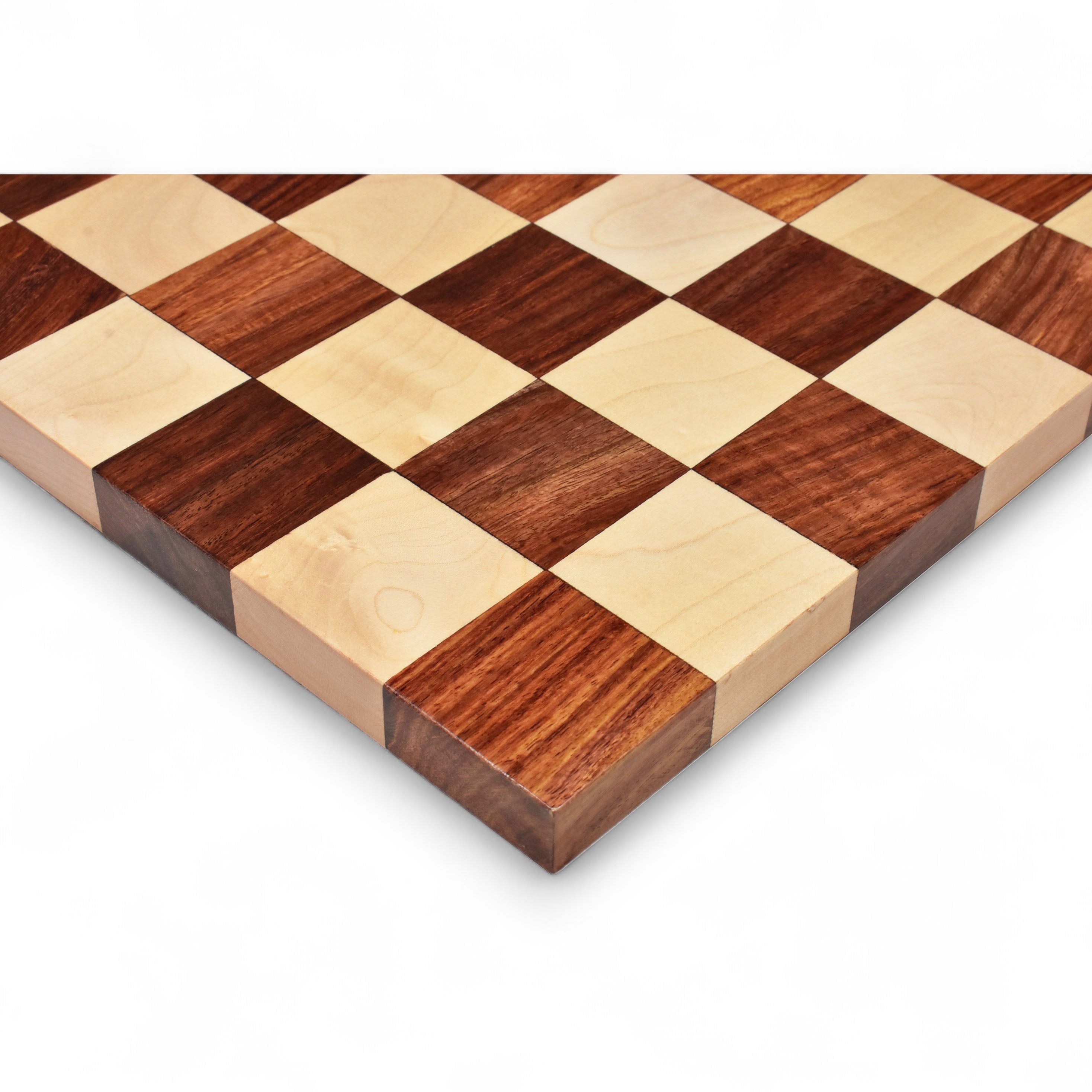 15.7” End Grain Borderless Golden Rosewood & Maple Chess Board 1.97” Square ~ 50 mm