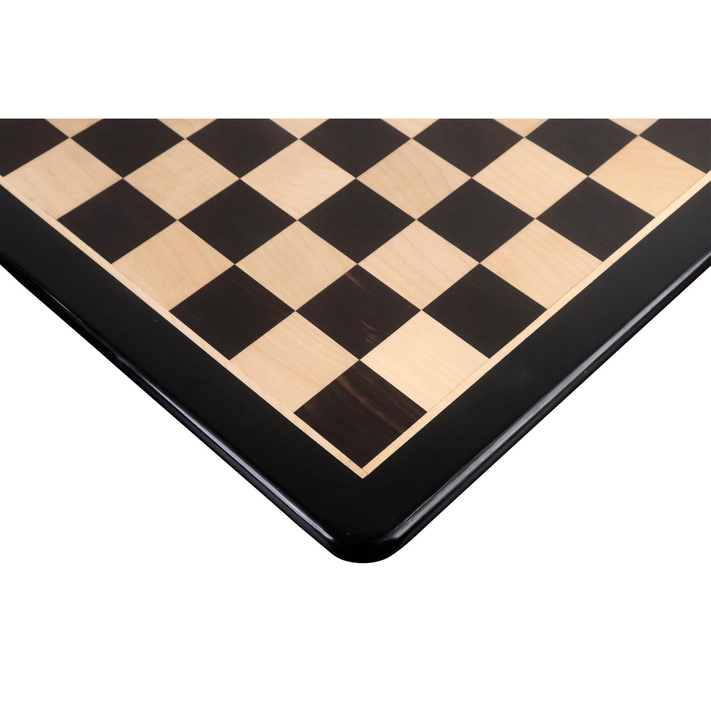 21" Inlaid Ebony & Maple Wood Chess Board 2.18” Square (55 mm)