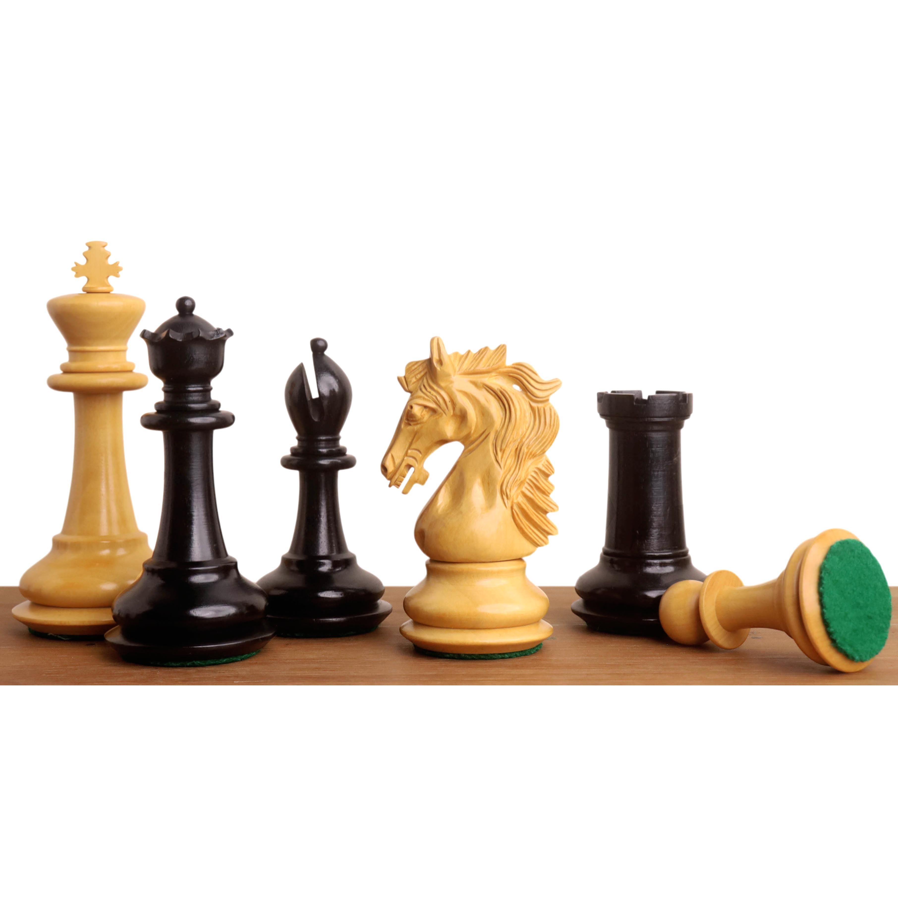 3.9" Heritage Series Staunton Chess Set (Chess Pieces Only) Ebonised Boxwood