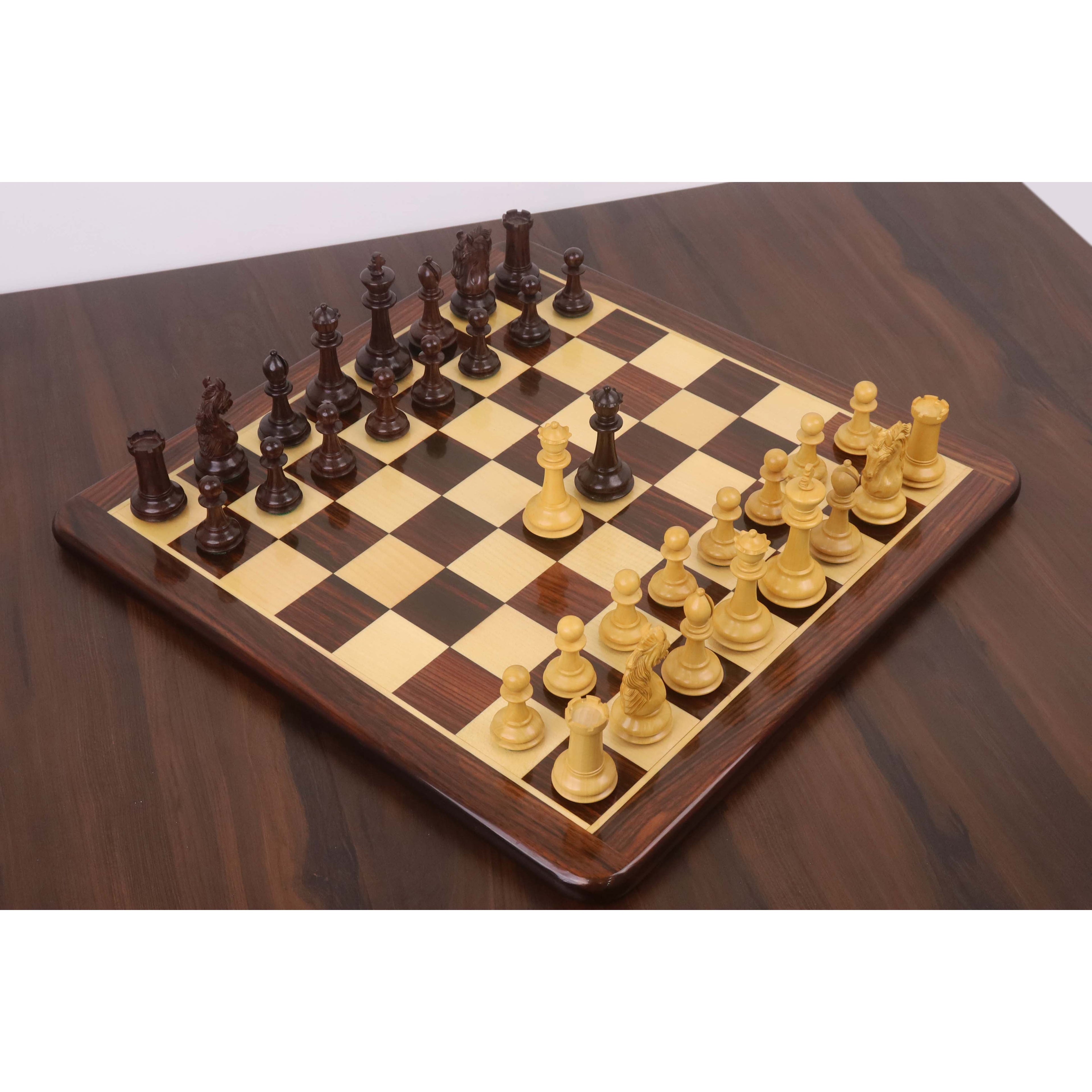 3.9" Heritage Series Staunton Chess Set (Chess Pieces Only) Rosewood & Boxwood