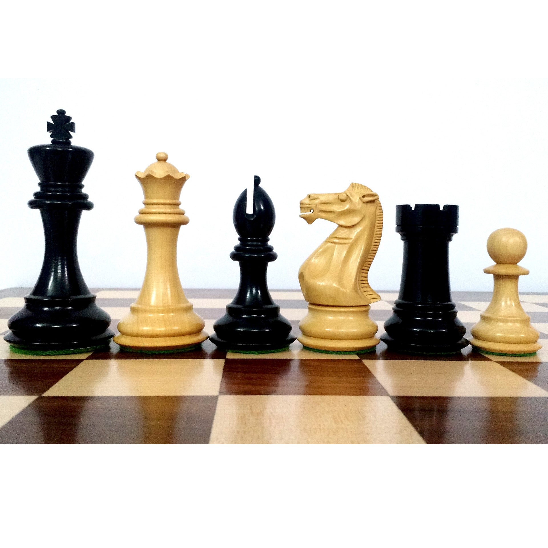 4.1" Ebonised Professional Staunton Weighted Chess Set (Chess Pieces Only) w/4 Queens