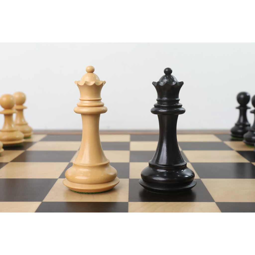 4.1" Ebonised Professional Staunton Weighted Chess Set (Chess Pieces Only) w/4 Queens