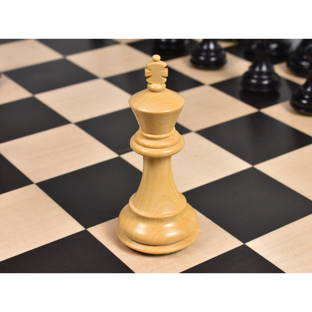 3.6" Ebonised Professional Staunton Weighted Chess Set (Chess Pieces Only) w/4 Queens