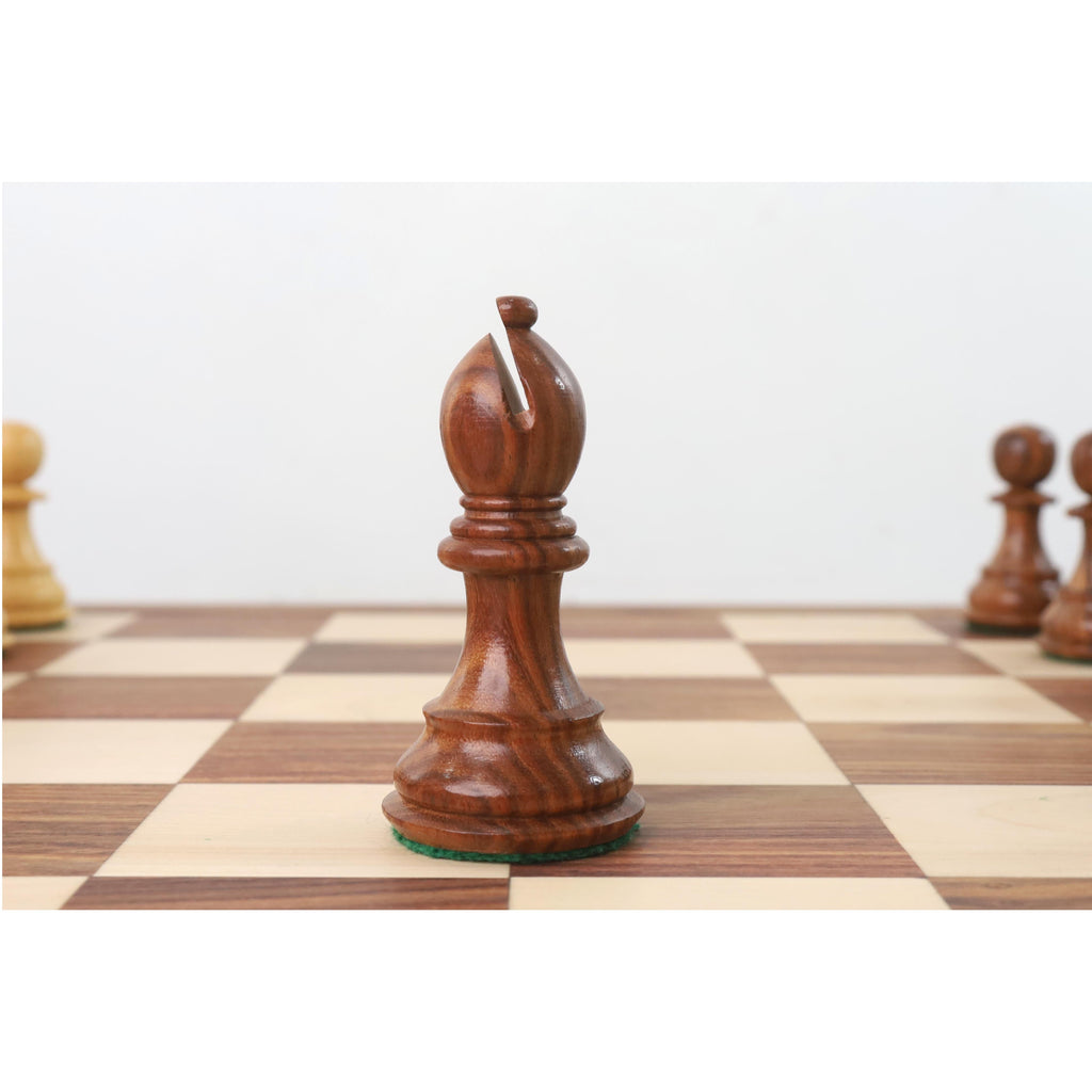 4.1" Golden Rosewood Pro Staunton Weighted Chess Set (Chess Pieces Only) w/4 Queens