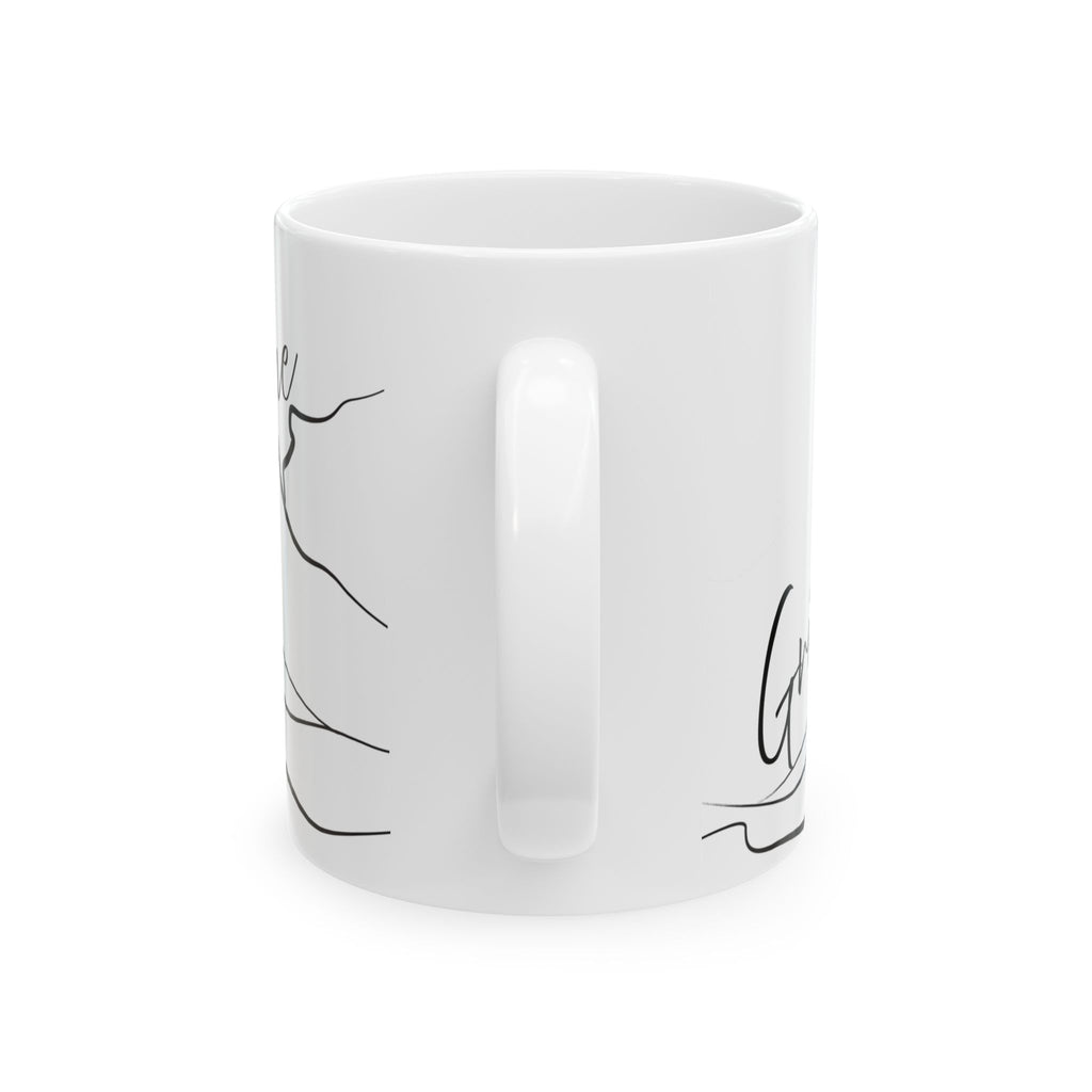 “Grind & Shine” Ceramic Coffee Mug