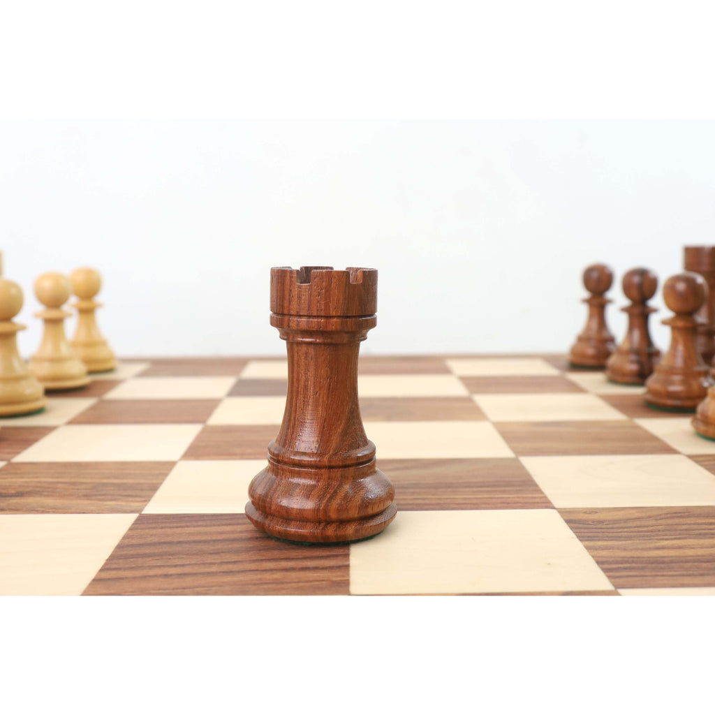4.1" Golden Rosewood Pro Staunton Weighted Chess Set (Chess Pieces Only) w/4 Queens
