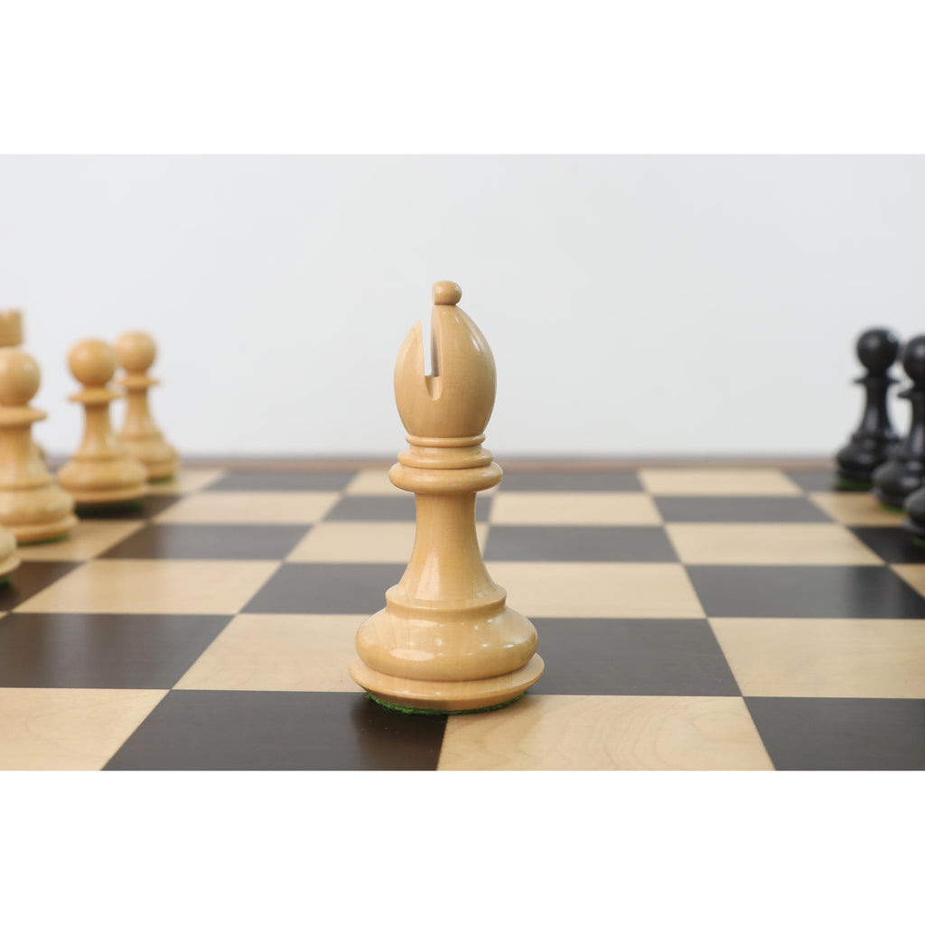 4.1" Ebonised Professional Staunton Weighted Chess Set (Chess Pieces Only) w/4 Queens