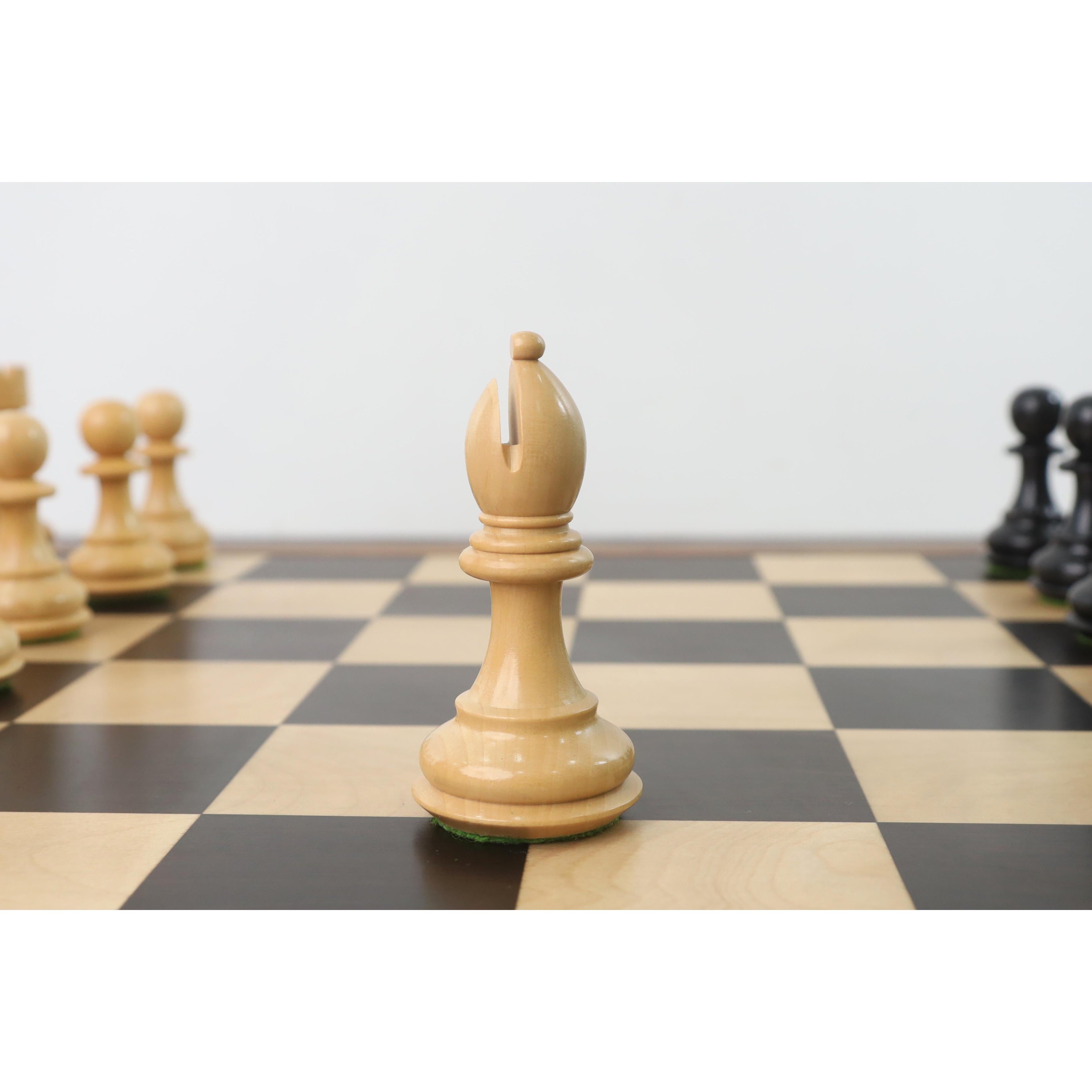 4.1" Ebonised Professional Staunton Weighted Chess Set (Chess Pieces Only) w/4 Queens
