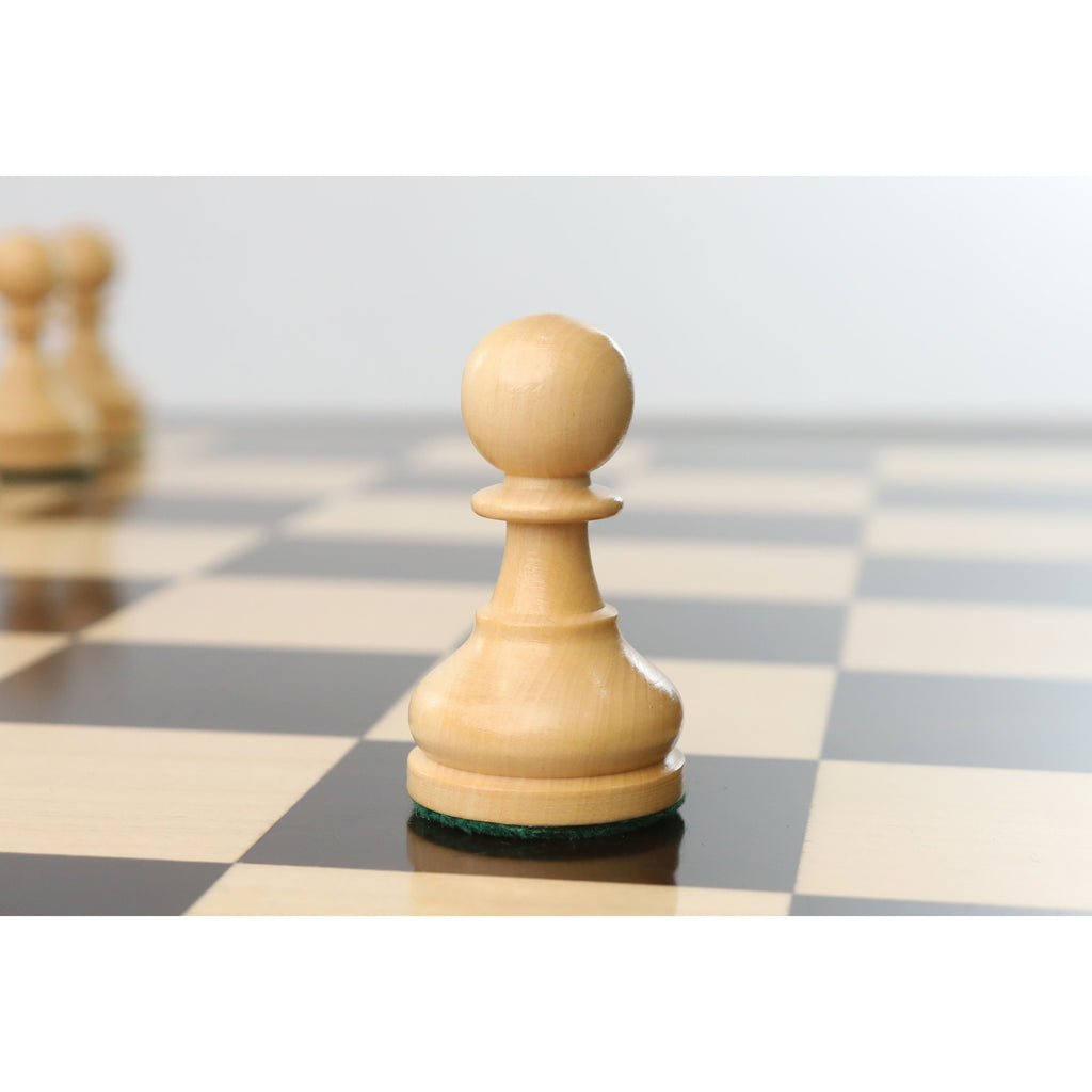 3.9" Tournament Chess Set (Chess Pieces Only) Ebonised Boxwood with Extra Queens