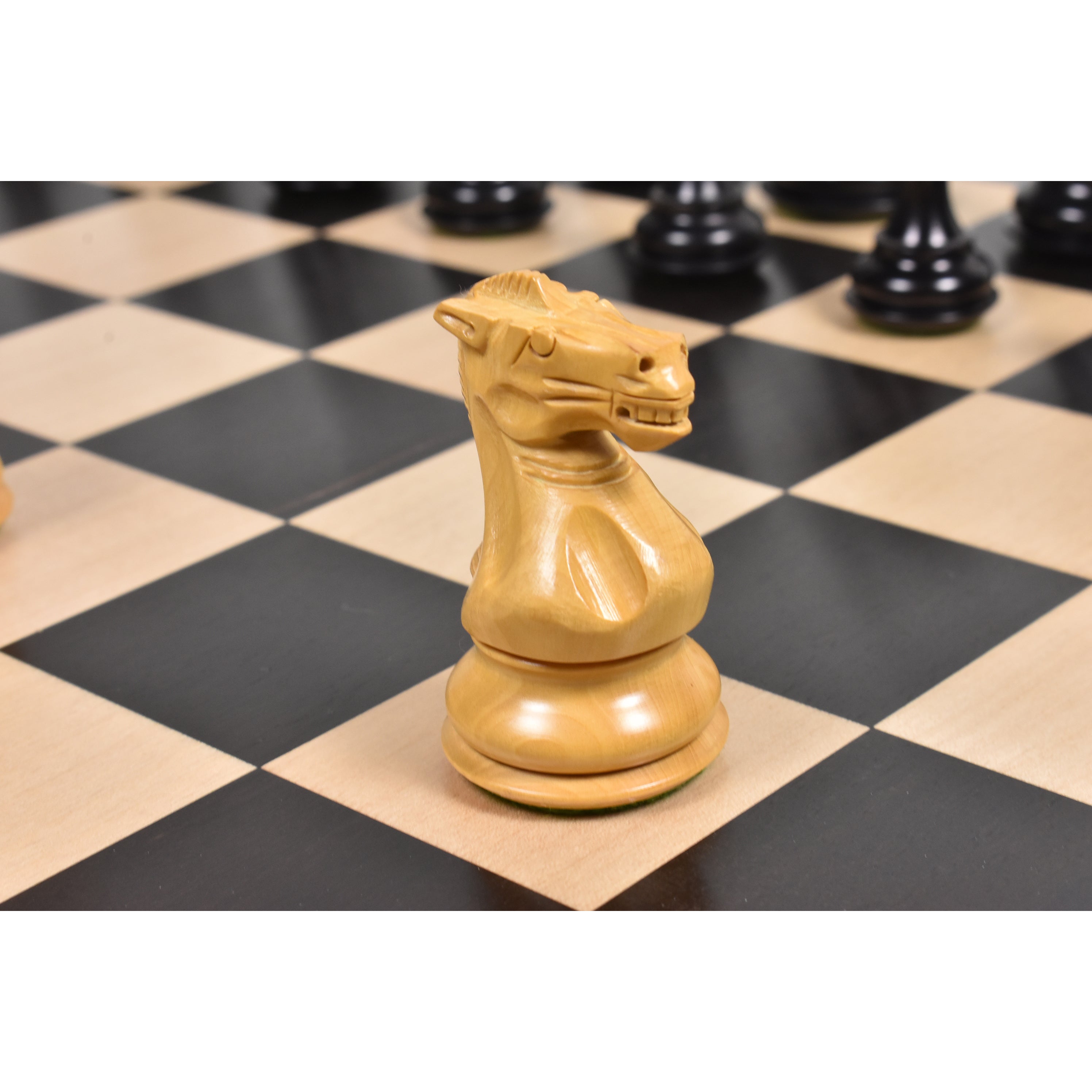 3.6" Ebonised Professional Staunton Weighted Chess Set (Chess Pieces Only) w/4 Queens