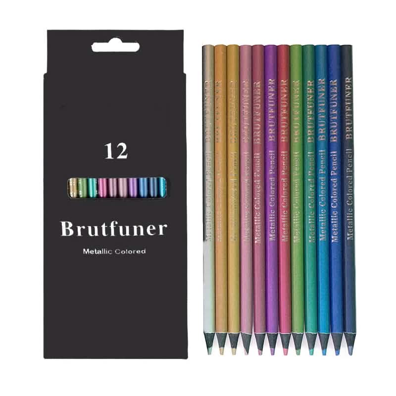 12 Piece Metallic Colored Pencils