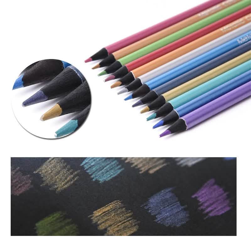 12 Piece Metallic Colored Pencils