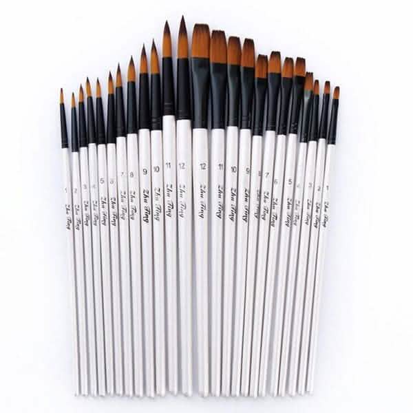 12 Piece Watercolor Paint Brush Kit