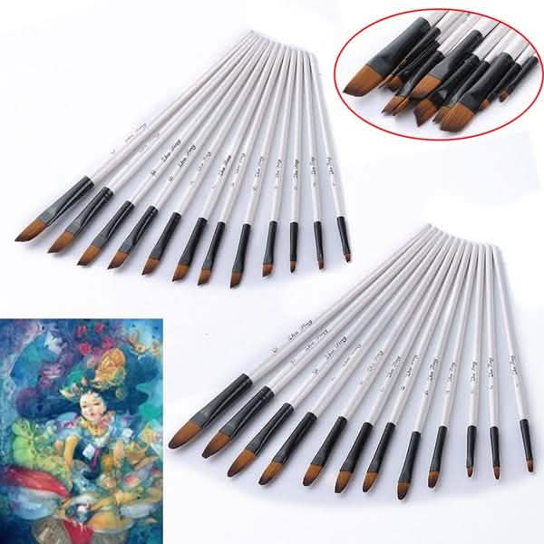 12 Piece Watercolor Paint Brush Kit