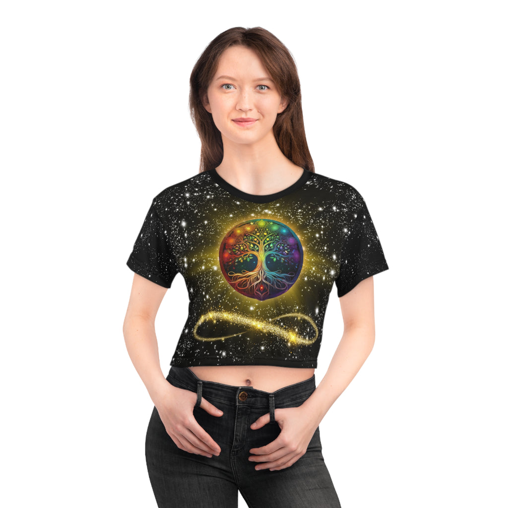 “Limitless” Cosmic Tree Crop Tee - Universe