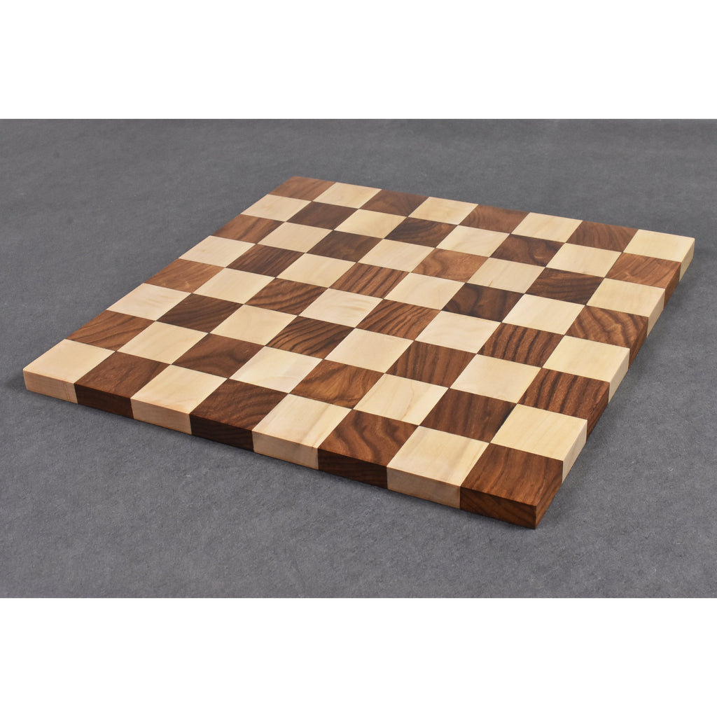 15.7” Golden Rosewood Borderless Minimalist Chessboard Set 3.6" Professional Staunton Pieces & Storage Box
