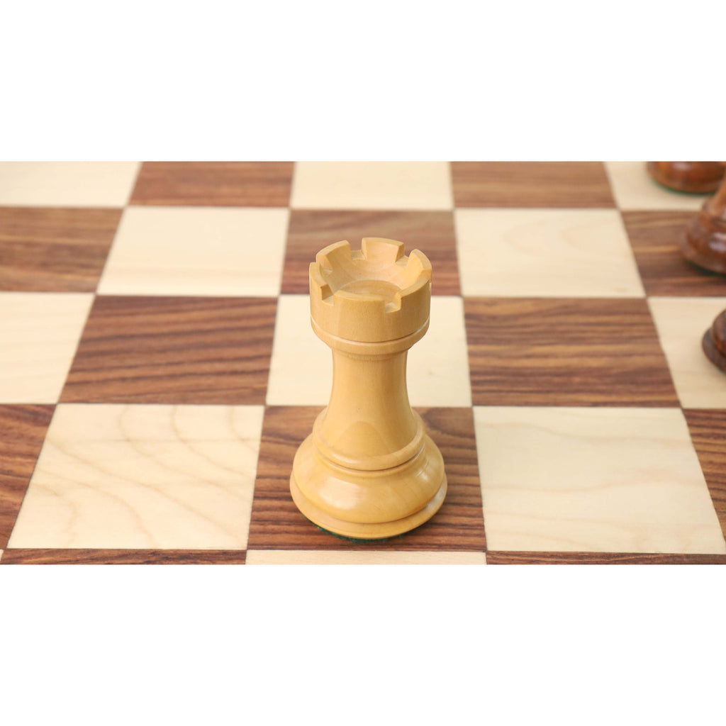 21” Concave Inlay Golden Rosewood Chessboard 4.1” Pro Staunton Weighted Pieces & Storage Box