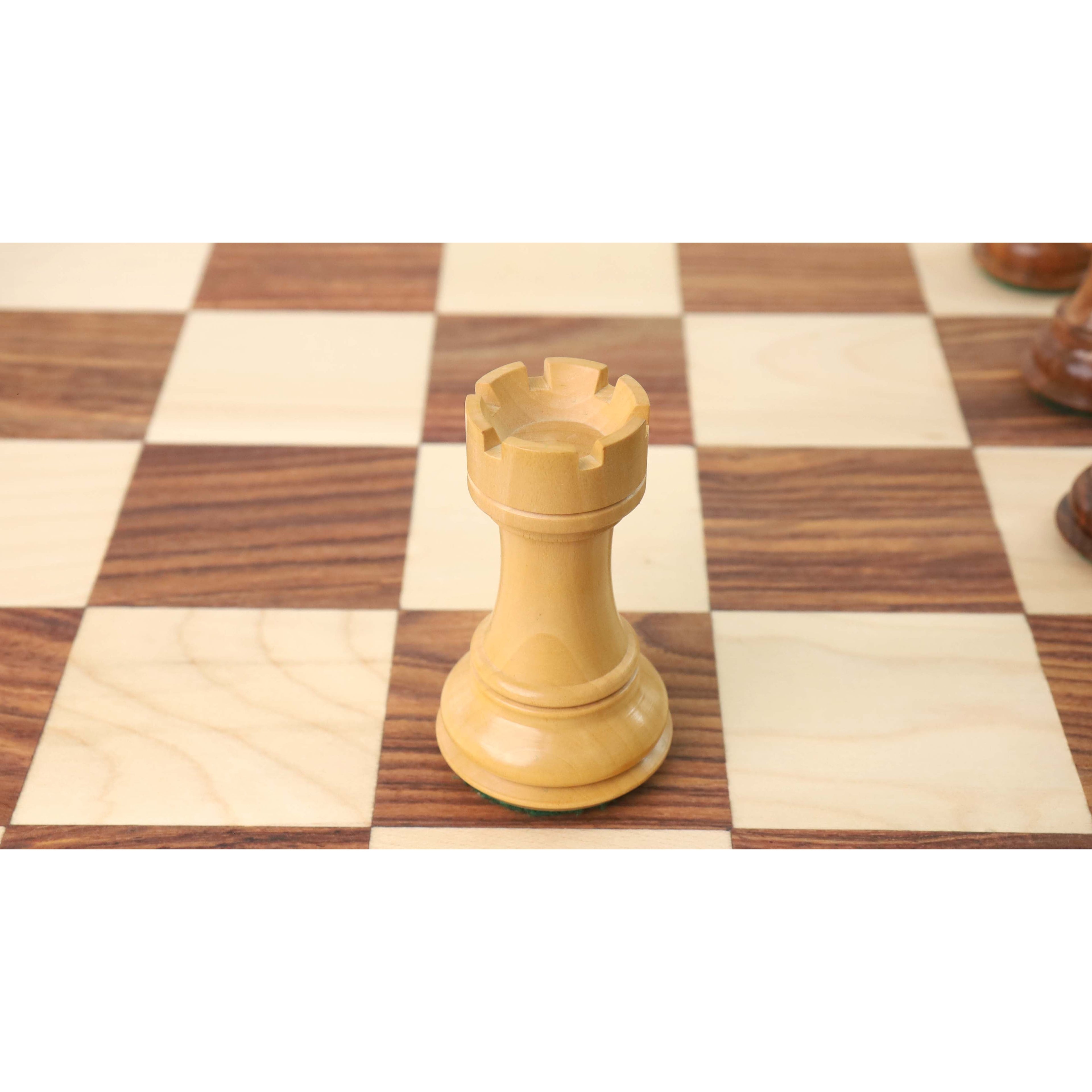 21” Concave Inlay Golden Rosewood Chessboard 4.1” Pro Staunton Weighted Pieces & Storage Box