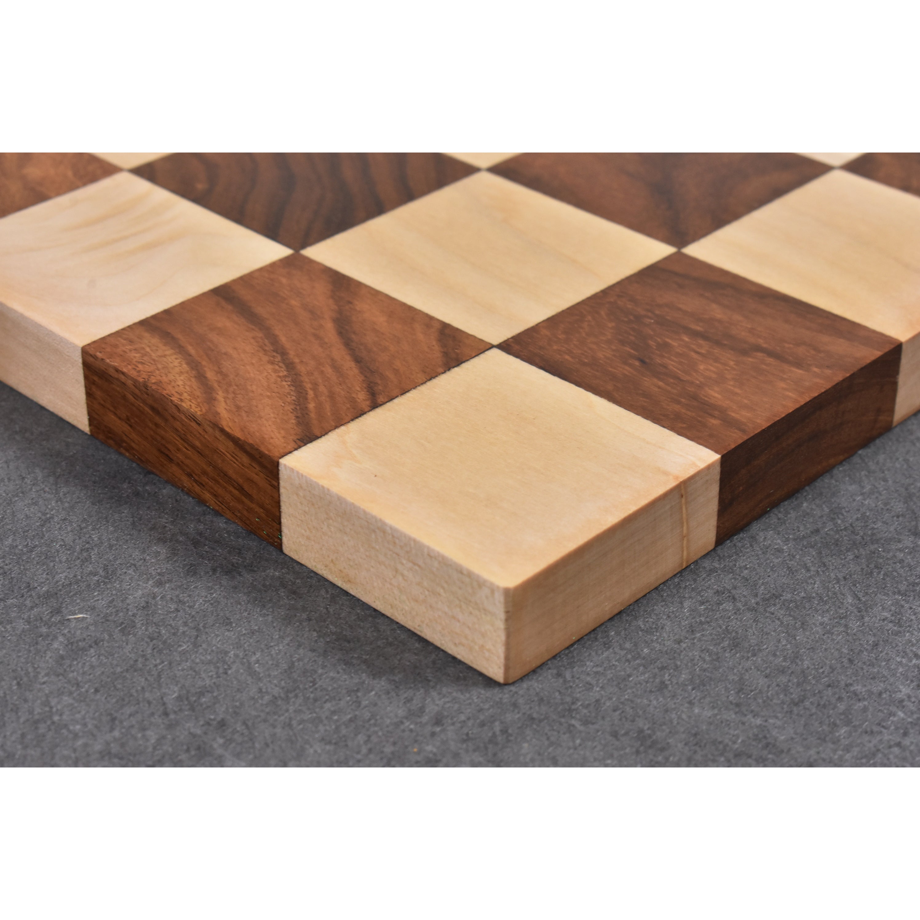 15.7” Golden Rosewood Borderless Minimalist Chessboard Set 3.6" Professional Staunton Pieces & Storage Box