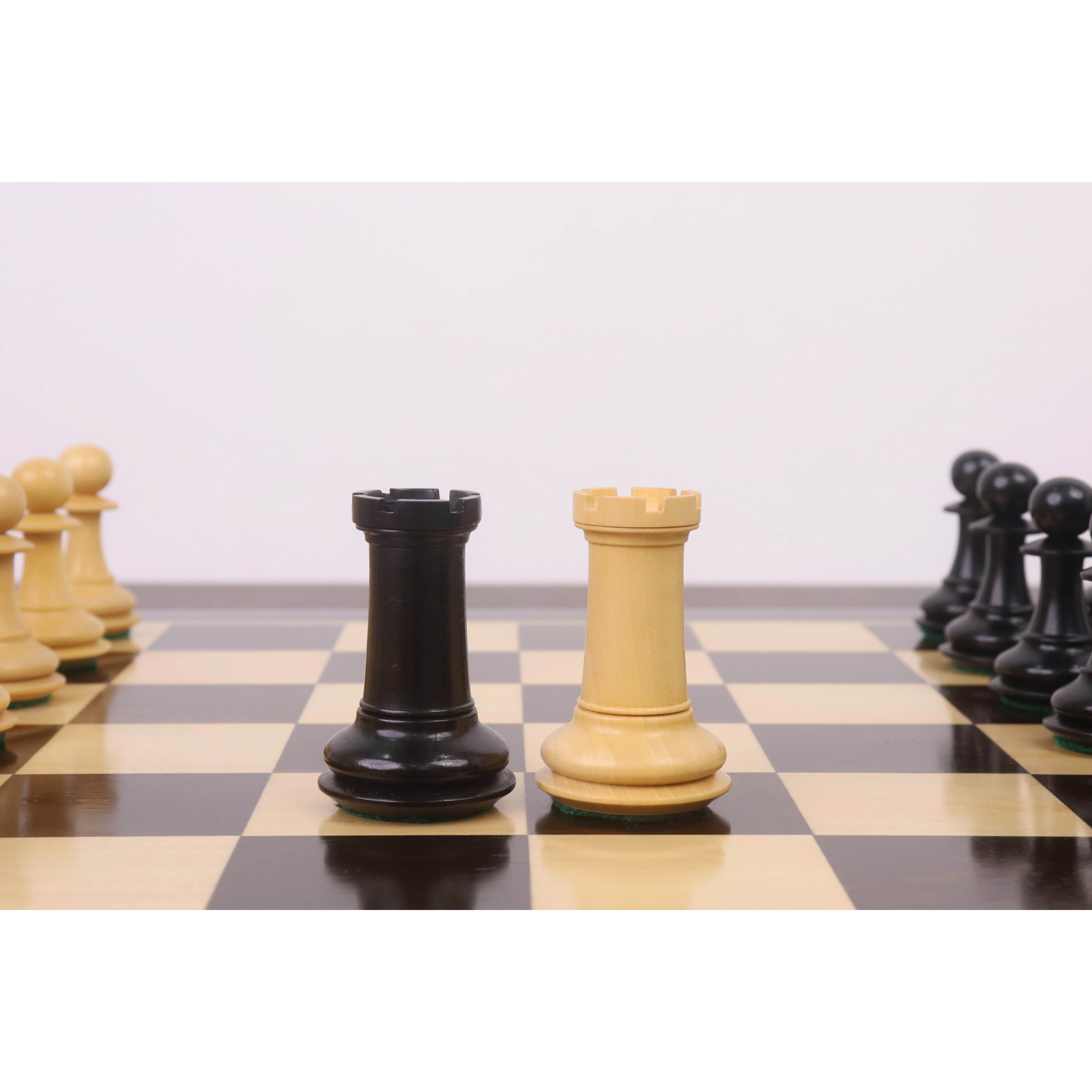 3.9" Heritage Series Staunton Chess Set (Chess Pieces Only) Ebonised Boxwood