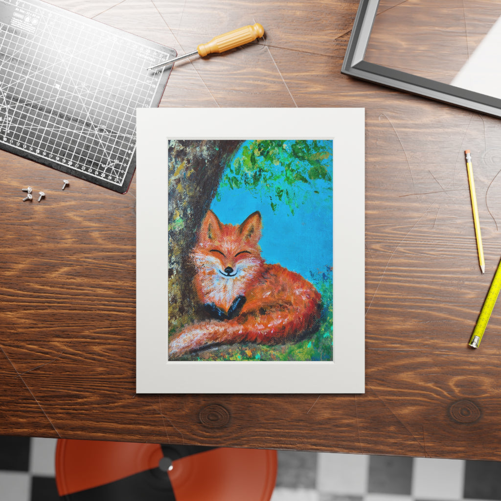 “Foxy Seat” Passepartout Giclée Print