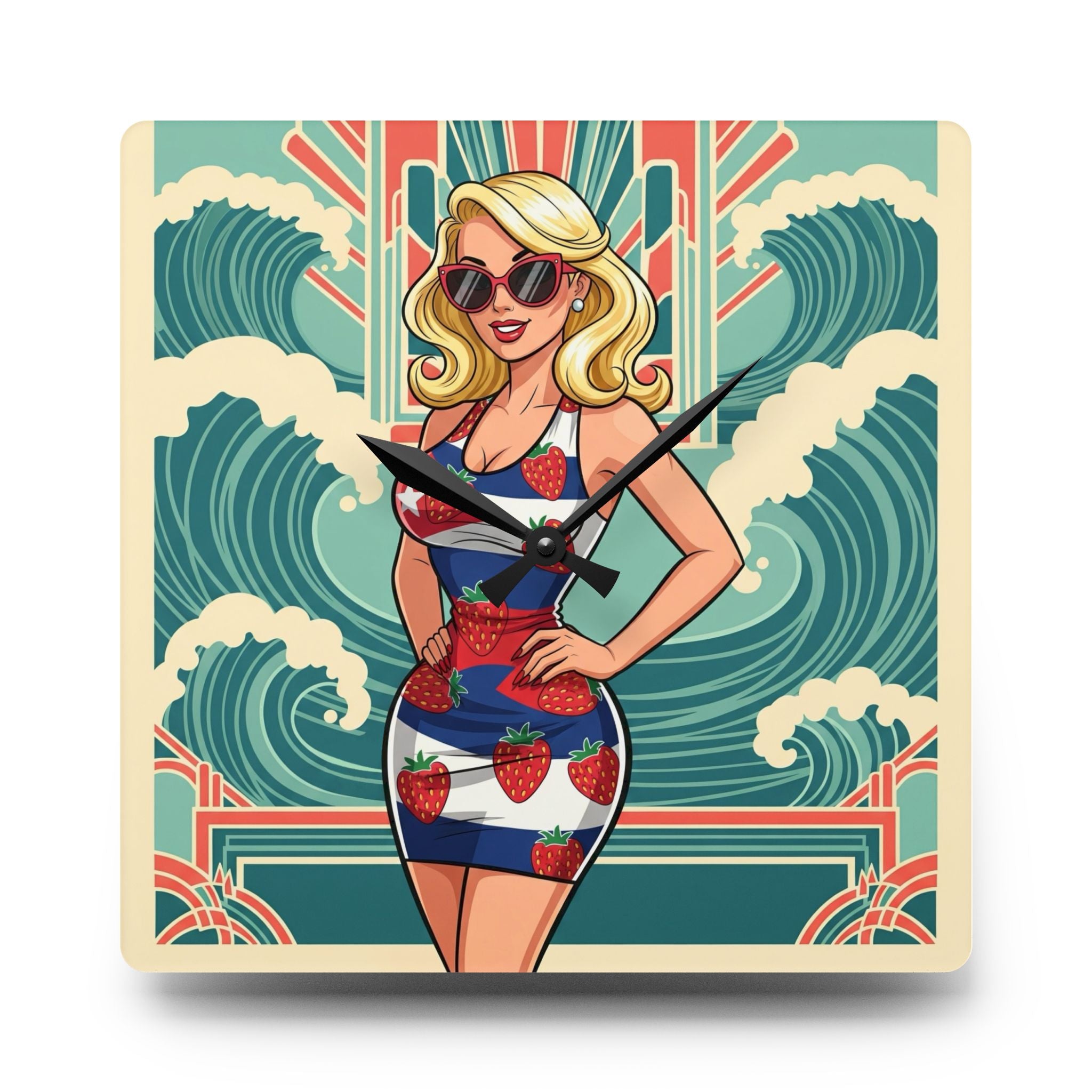 “Wendy Widow” Fresa Mia Acrylic Wall Clock