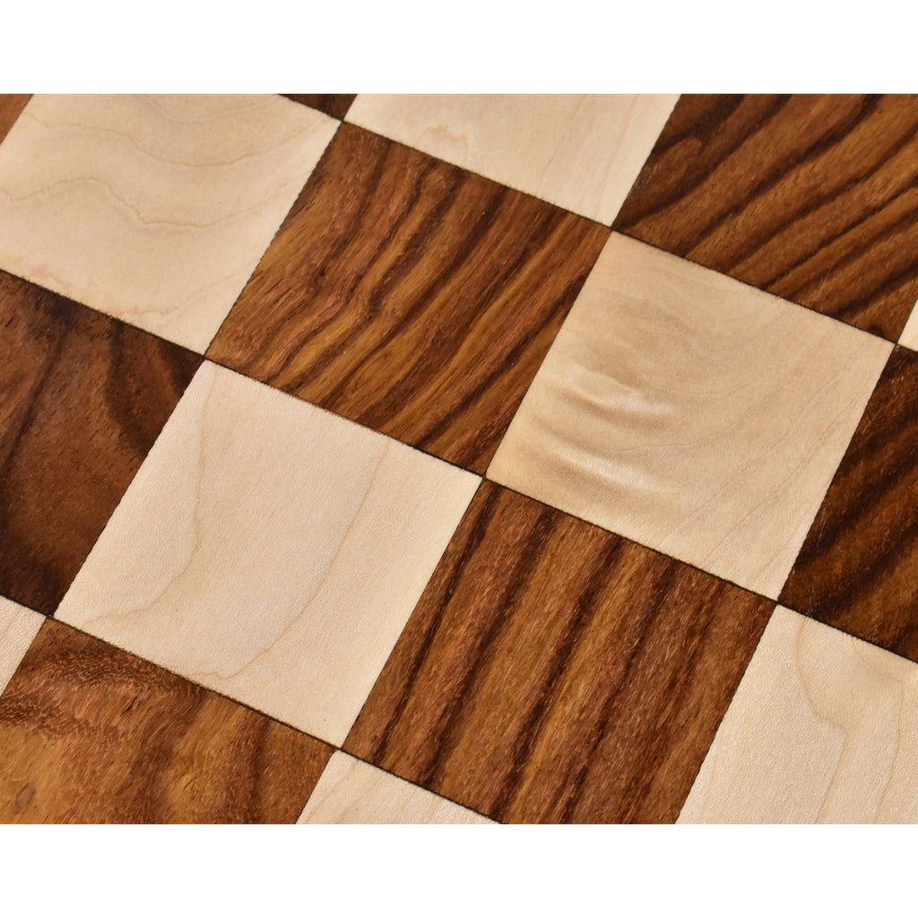 15.7” Golden Rosewood Borderless Minimalist Chessboard Set 3.6" Professional Staunton Pieces & Storage Box
