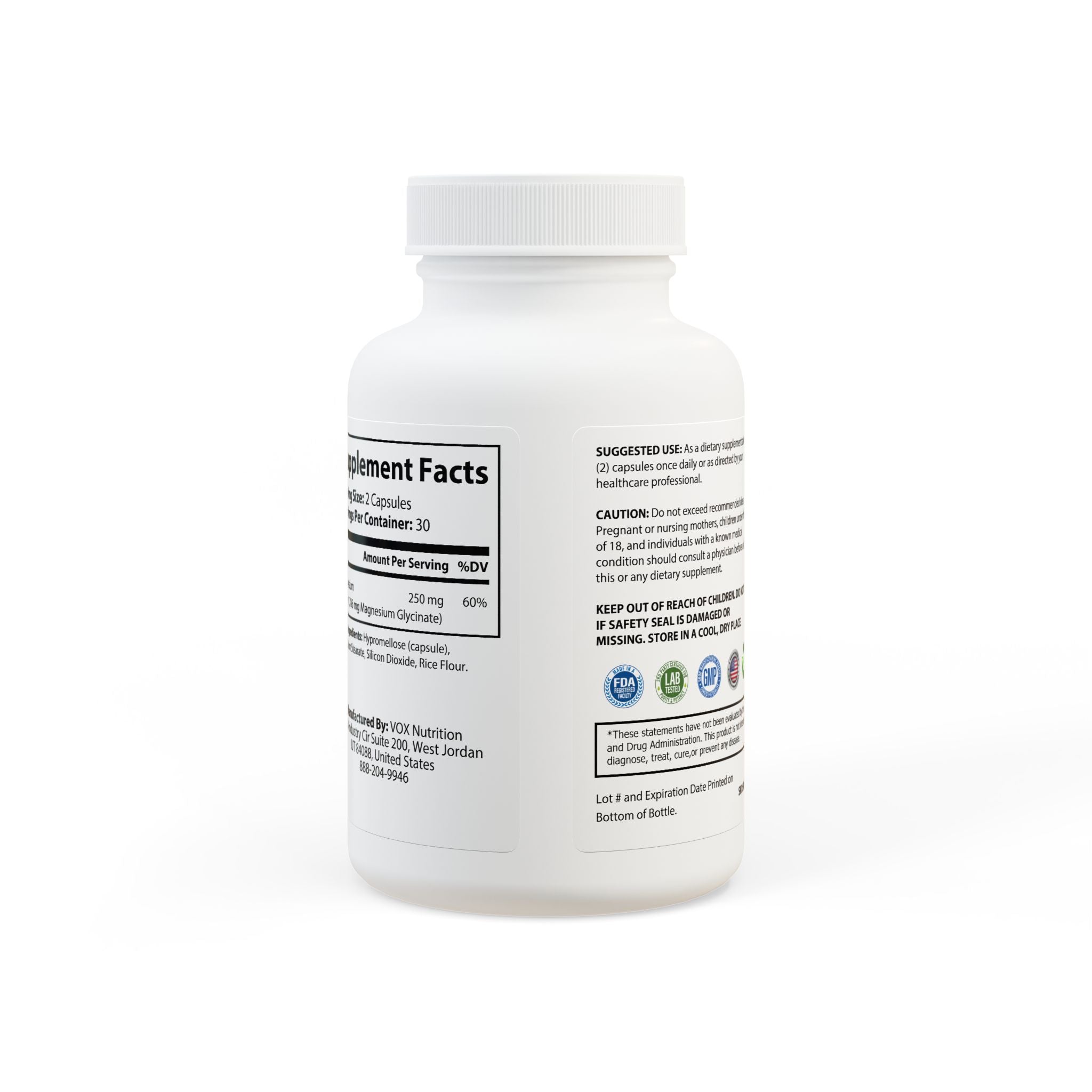 “Pearlbound” Magnesium Glycinate Supplement (60 Capsules)