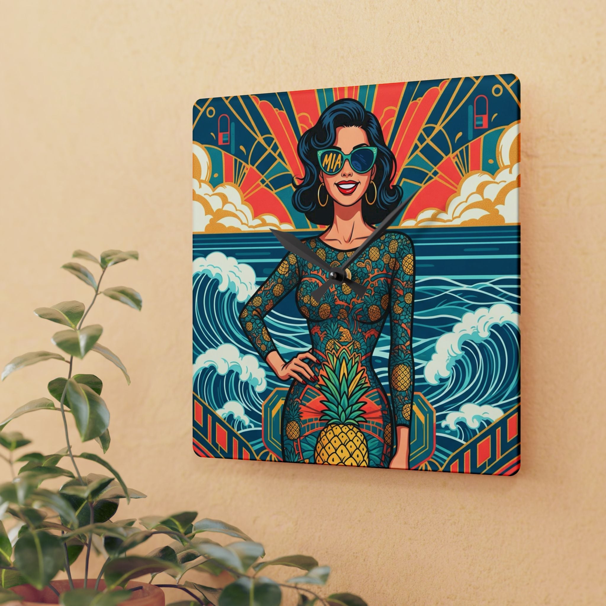 “Jackie” Pa La Piña Acrylic Wall Clock