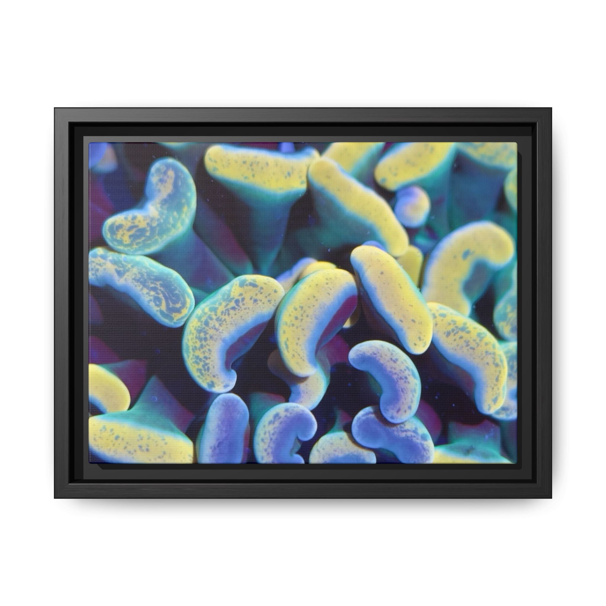 Customizable Vibrant Framed Matte Canvas Print, Modern Aesthetic