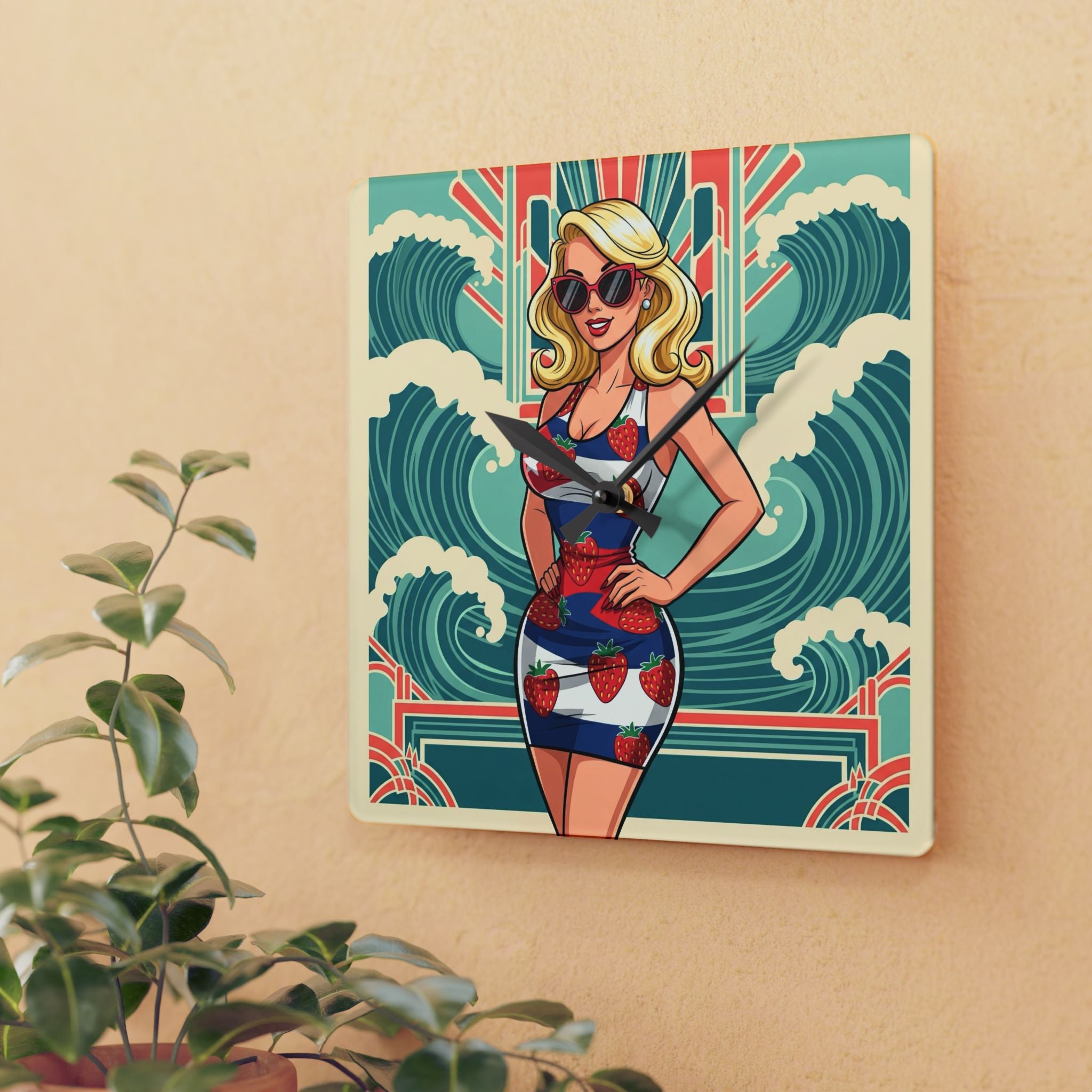 “Wendy Widow” Fresa Mia Acrylic Wall Clock