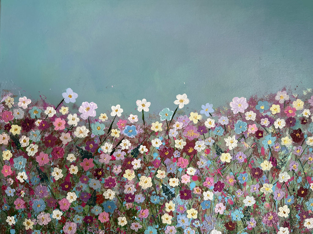 “Petals of Alchemy” Original Metallic Acrylic Canvas