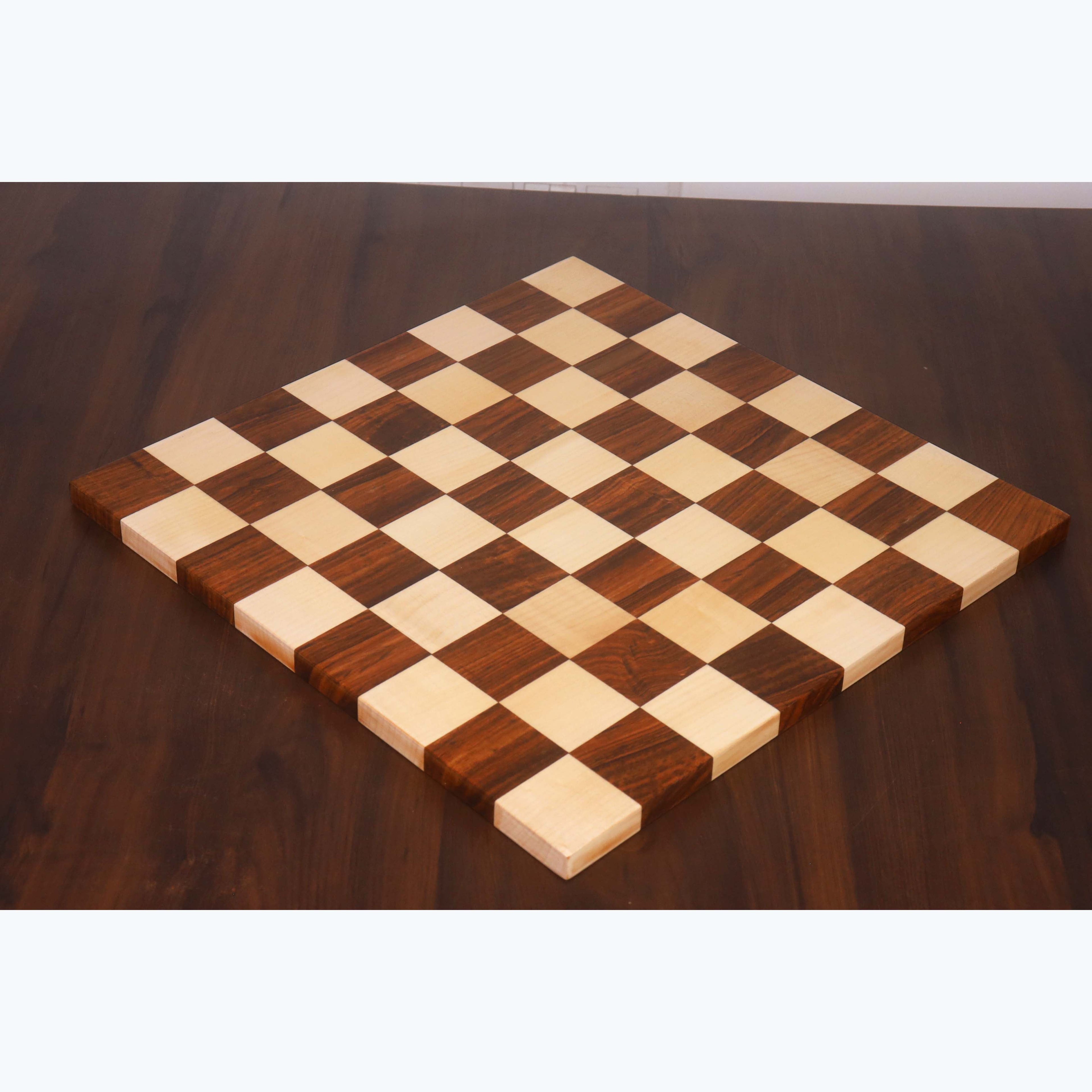 15.7” End Grain Borderless Golden Rosewood & Maple Chess Board 1.97” Square ~ 50 mm