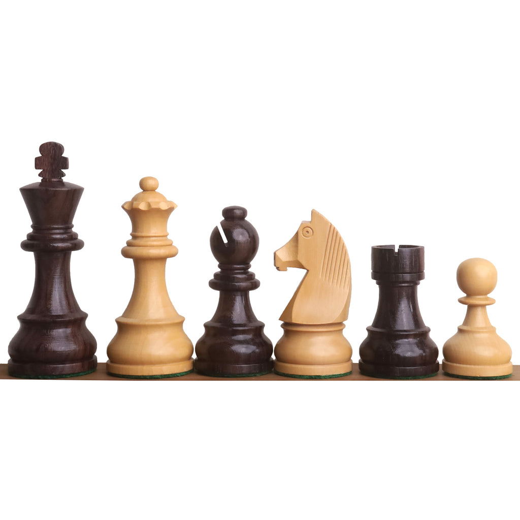 19" Inlaid Tournament Chessboard Set in Rosewood & Storage Box
