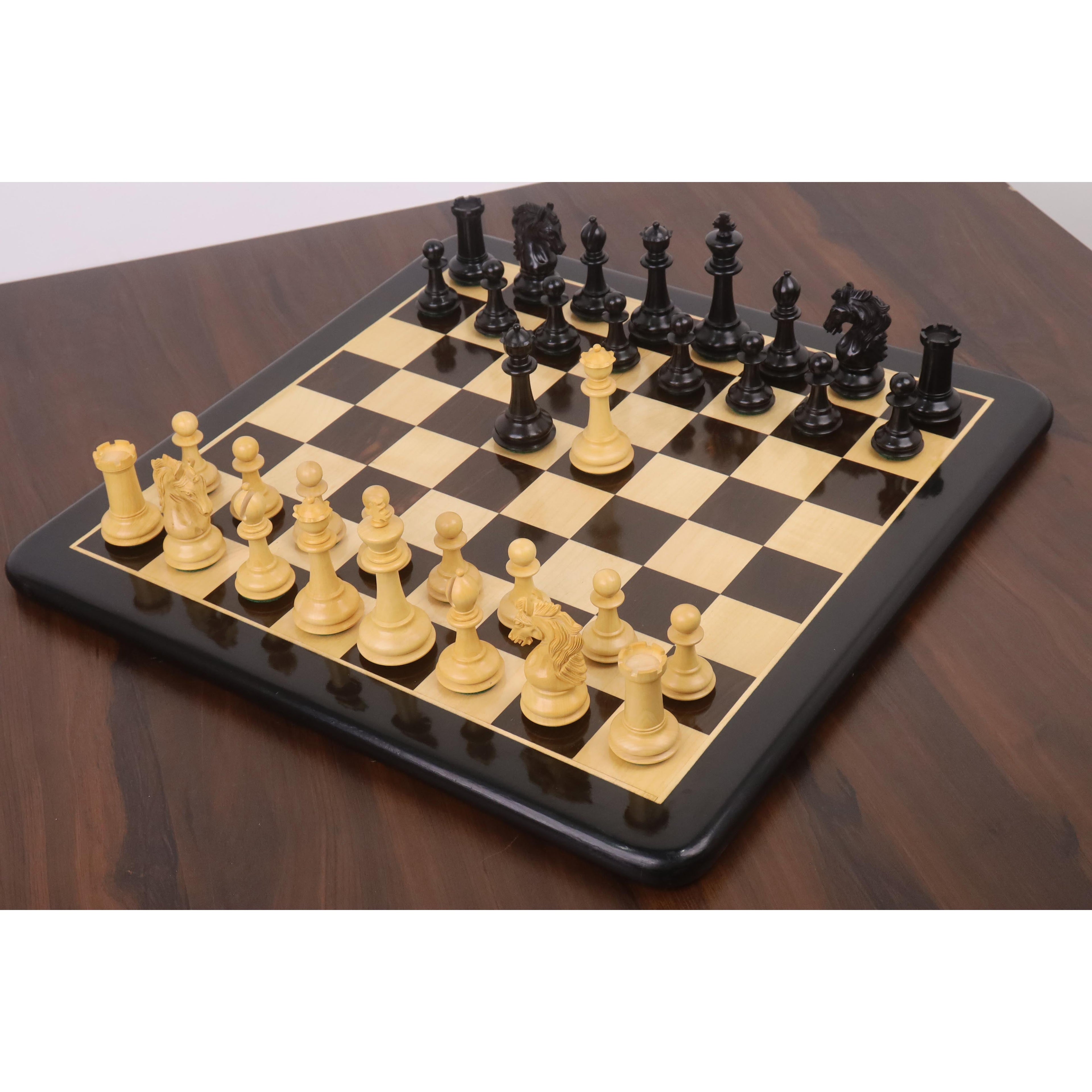 3.9" Heritage Series Staunton Chess Set (Chess Pieces Only) Ebonised Boxwood