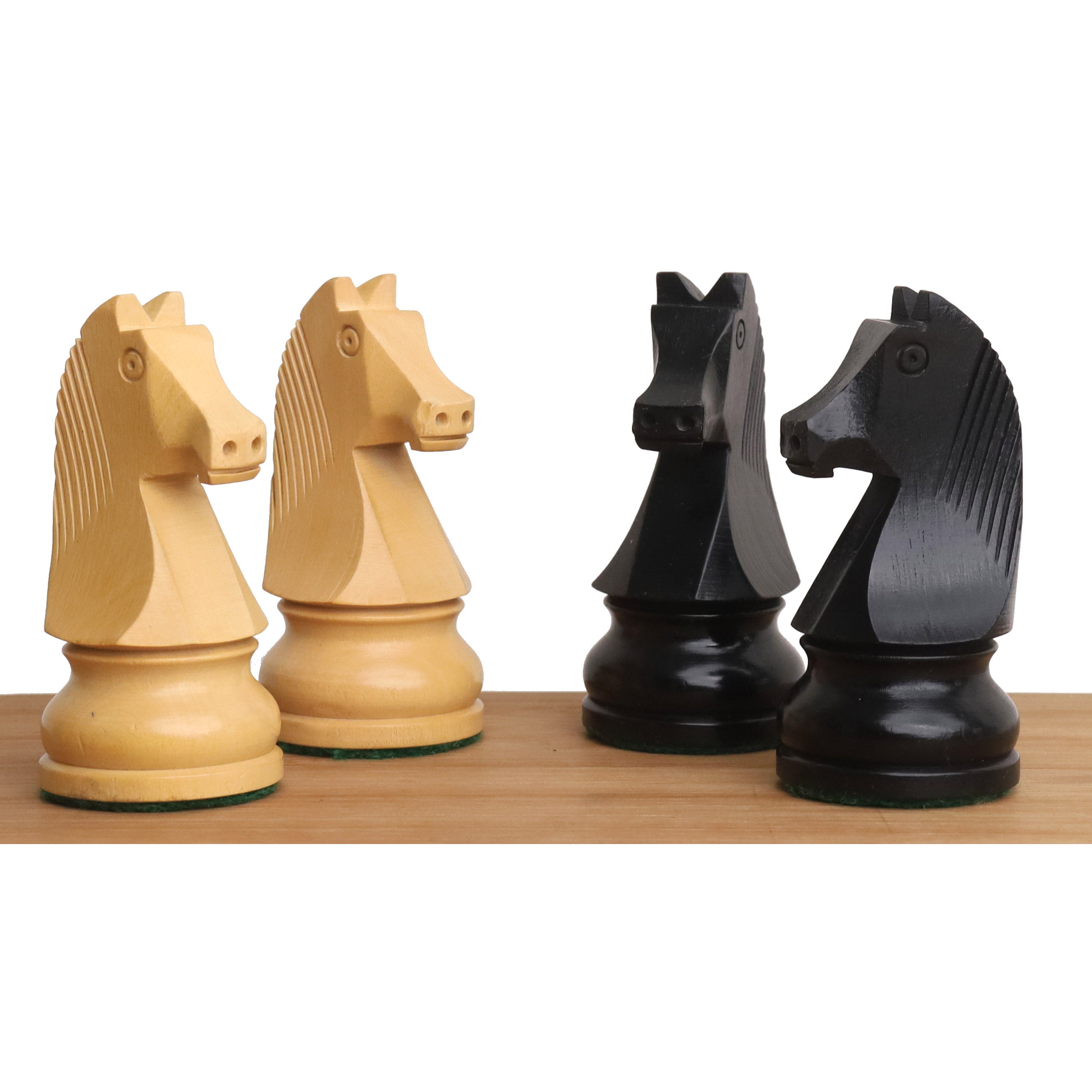 3.9" Tournament Chess Set (Chess Pieces Only) Ebonised Boxwood with Extra Queens