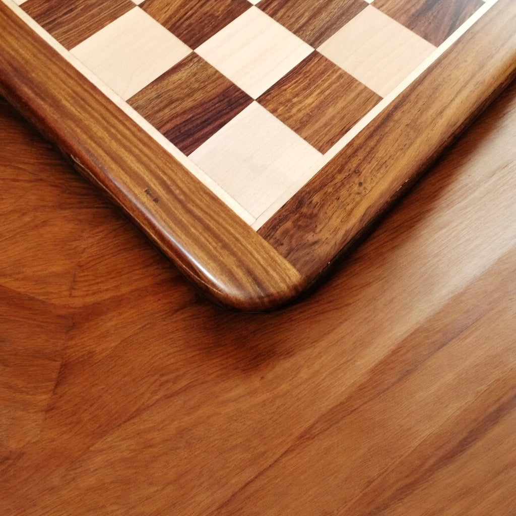 19" Inlaid Chessboard Golden Rosewood & Maple 1.97” Square ~ 50 mm