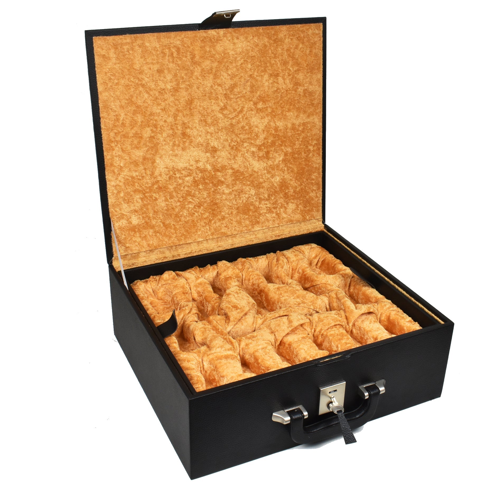 Combo of 4.3" Napoleon Luxury Staunton Triple Weight Bud Rosewood Chess Pieces with 23" Chessboard and Storage Box