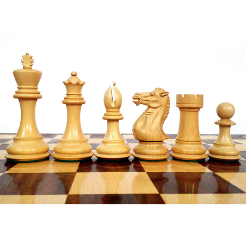 4.1" Golden Rosewood Pro Staunton Weighted Chess Set (Chess Pieces Only) w/4 Queens