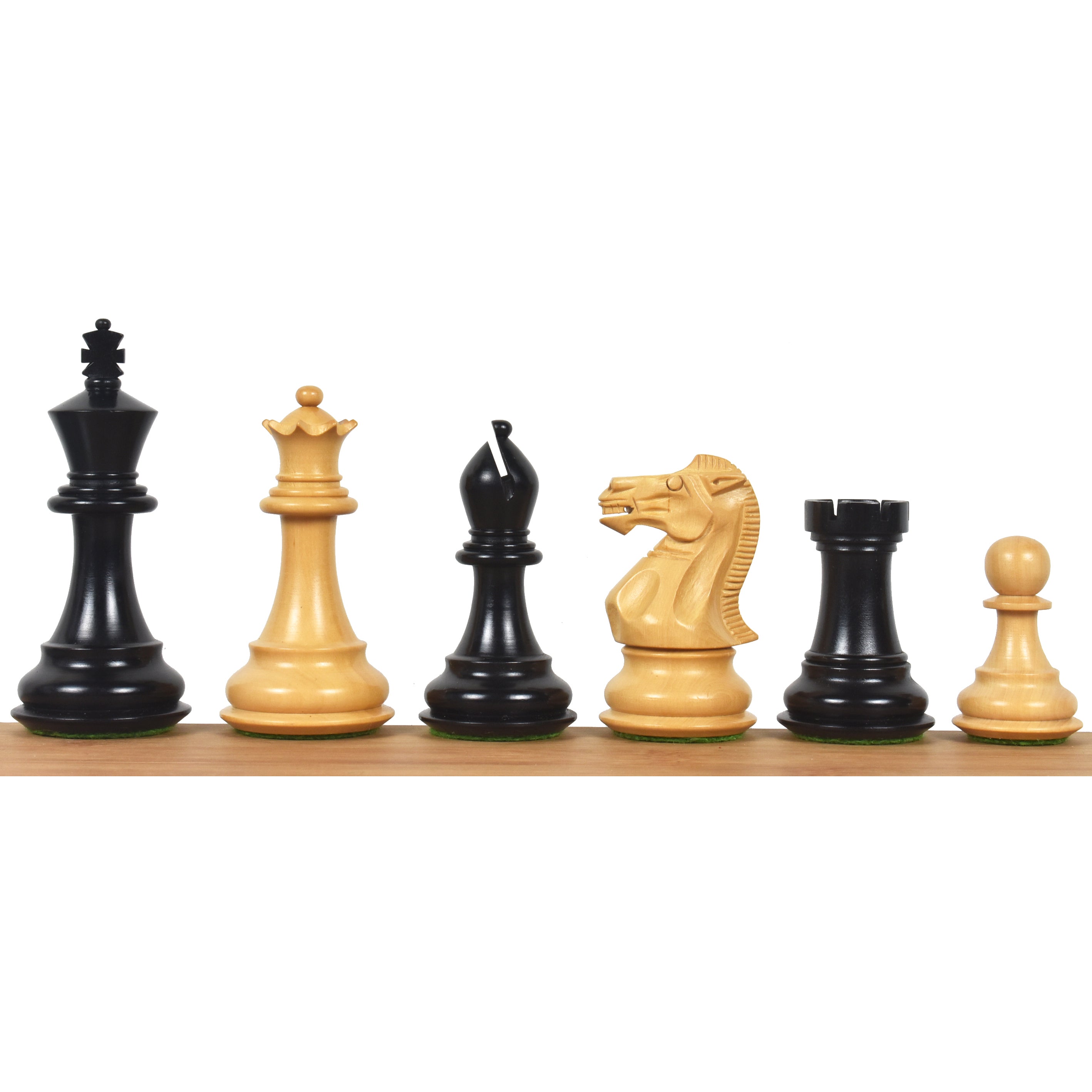 3.6" Ebonised Professional Staunton Weighted Chess Set (Chess Pieces Only) w/4 Queens