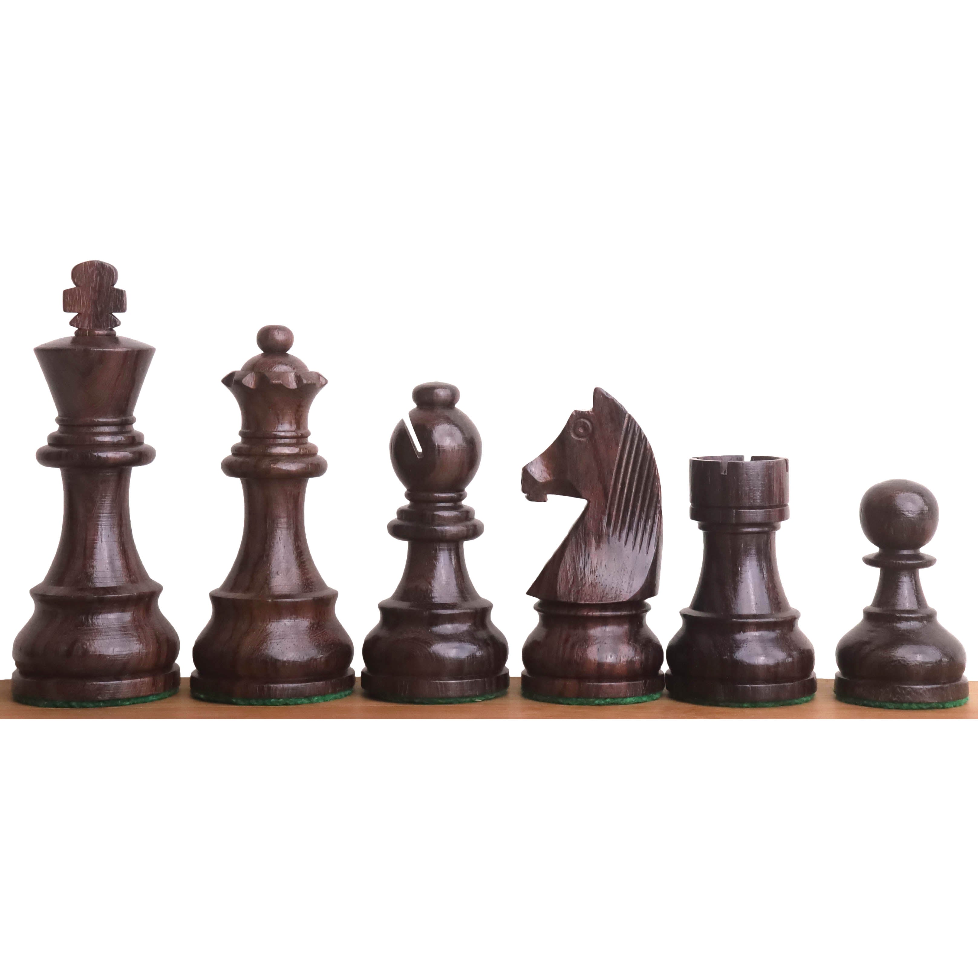 3.9" Tournament Chess Set (Chess Pieces Only) Rosewood with Extra Queens