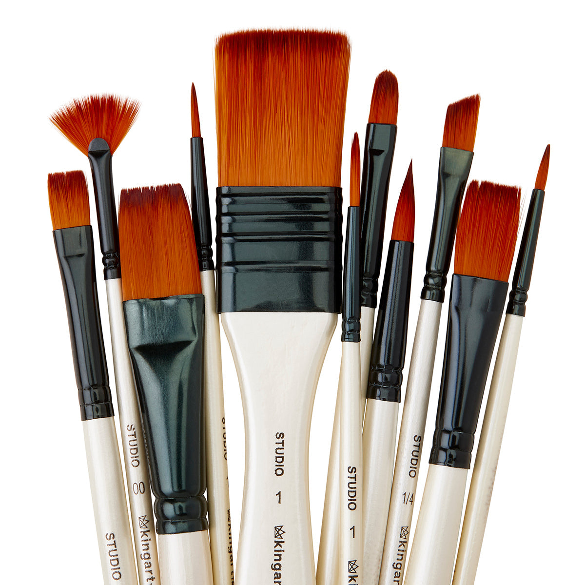 Studio Gold Nylon Brush Set Acrylic & Watercolor 12 Piece
