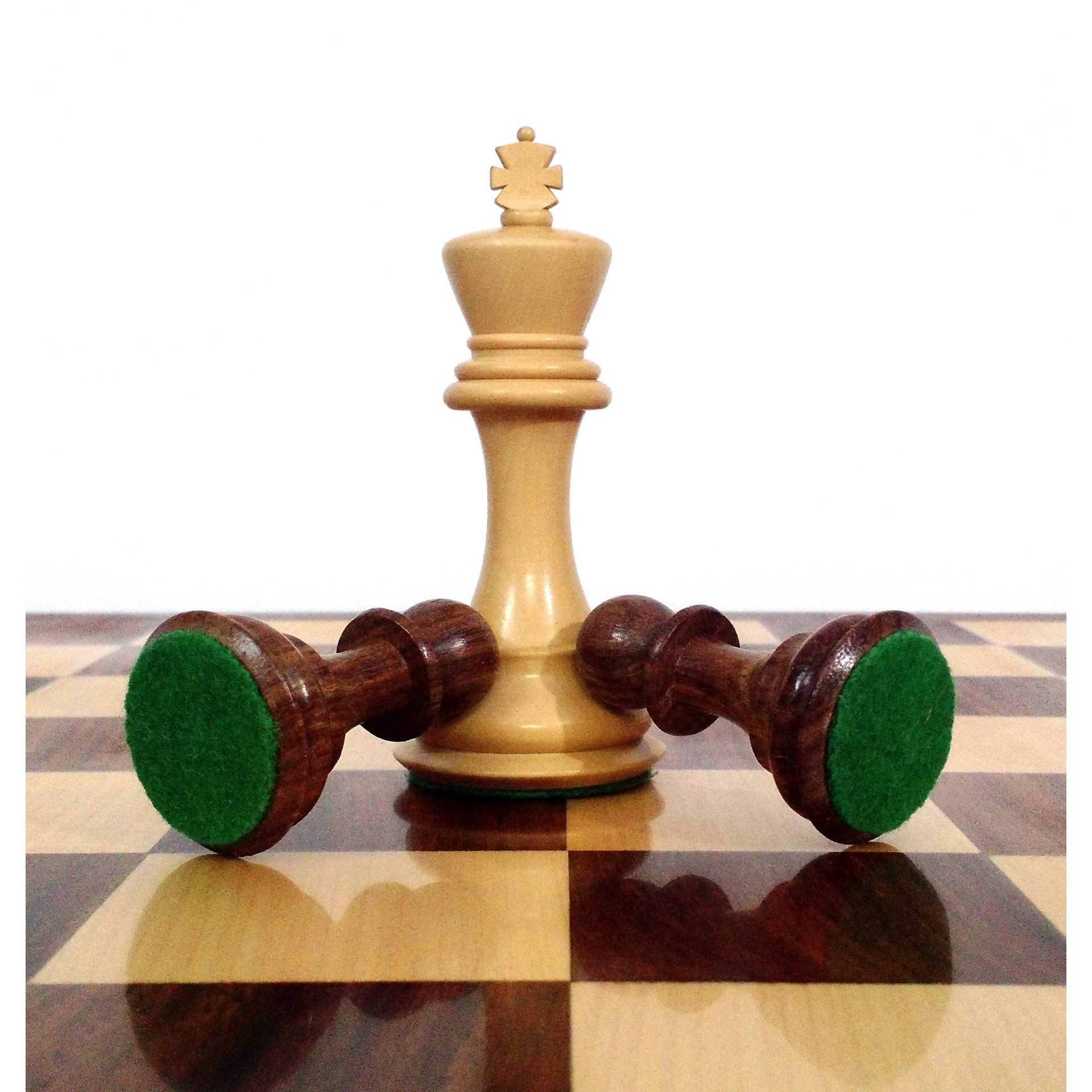 21” Concave Inlay Golden Rosewood Chessboard 4.1” Pro Staunton Weighted Pieces & Storage Box