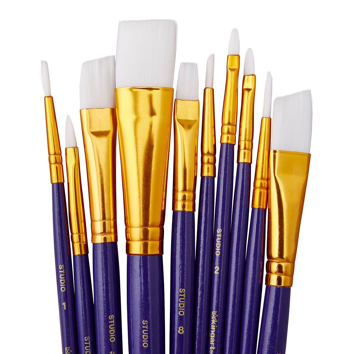 Studio Mixed Media White Nylon Brush Set 10 pc