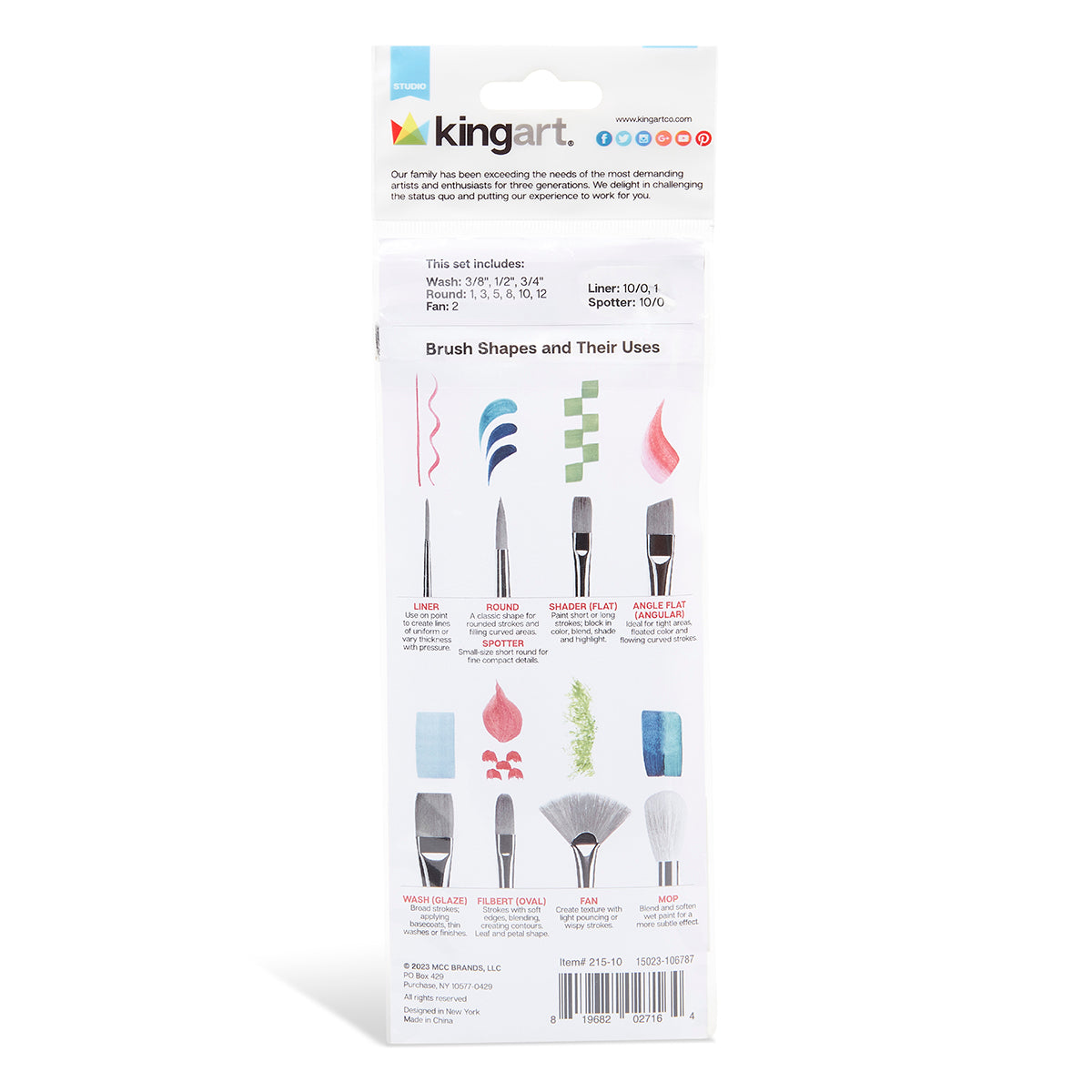 Studio Mixed Media Black Nylon Brush Set 10 pc