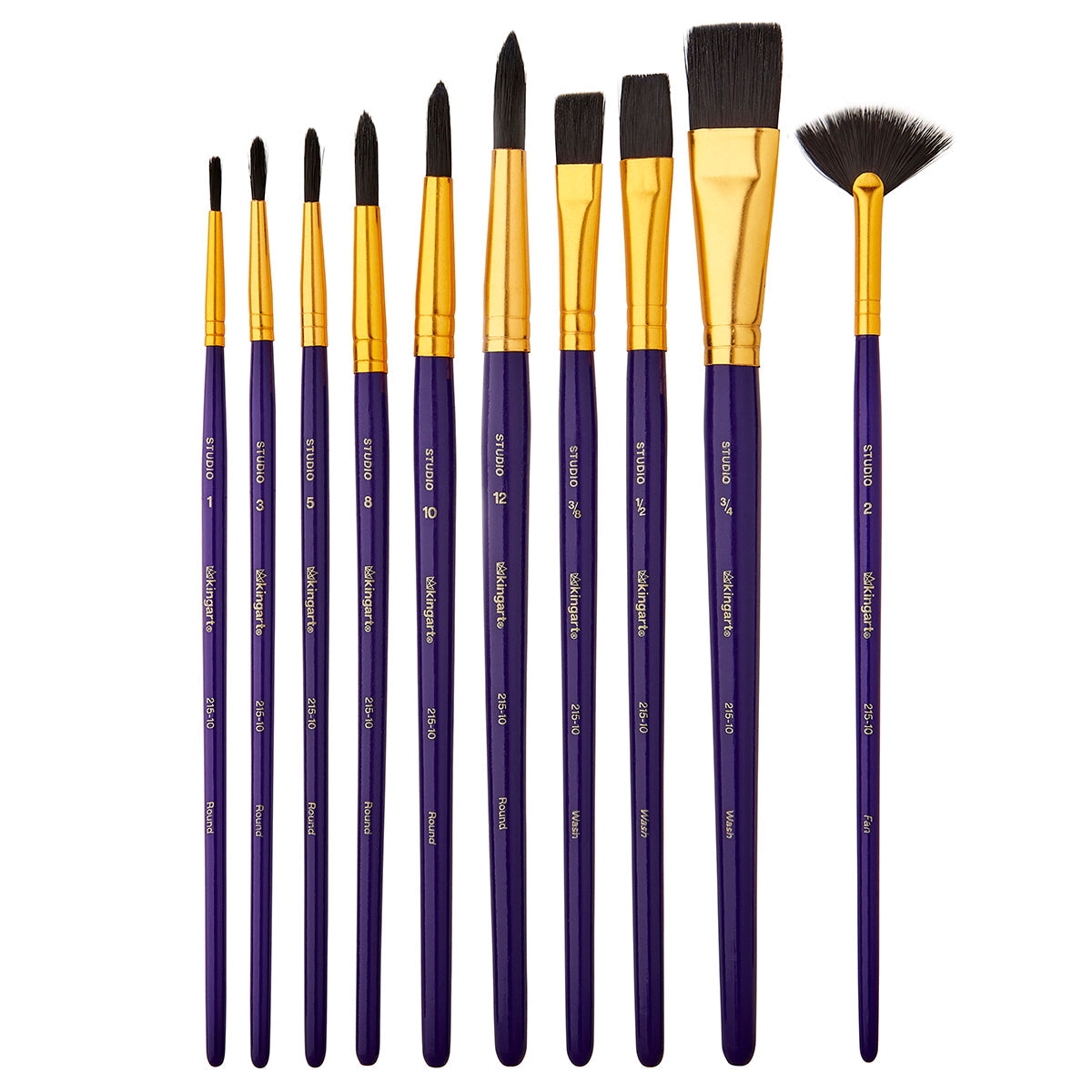 Studio Mixed Media Black Nylon Brush Set 10 pc