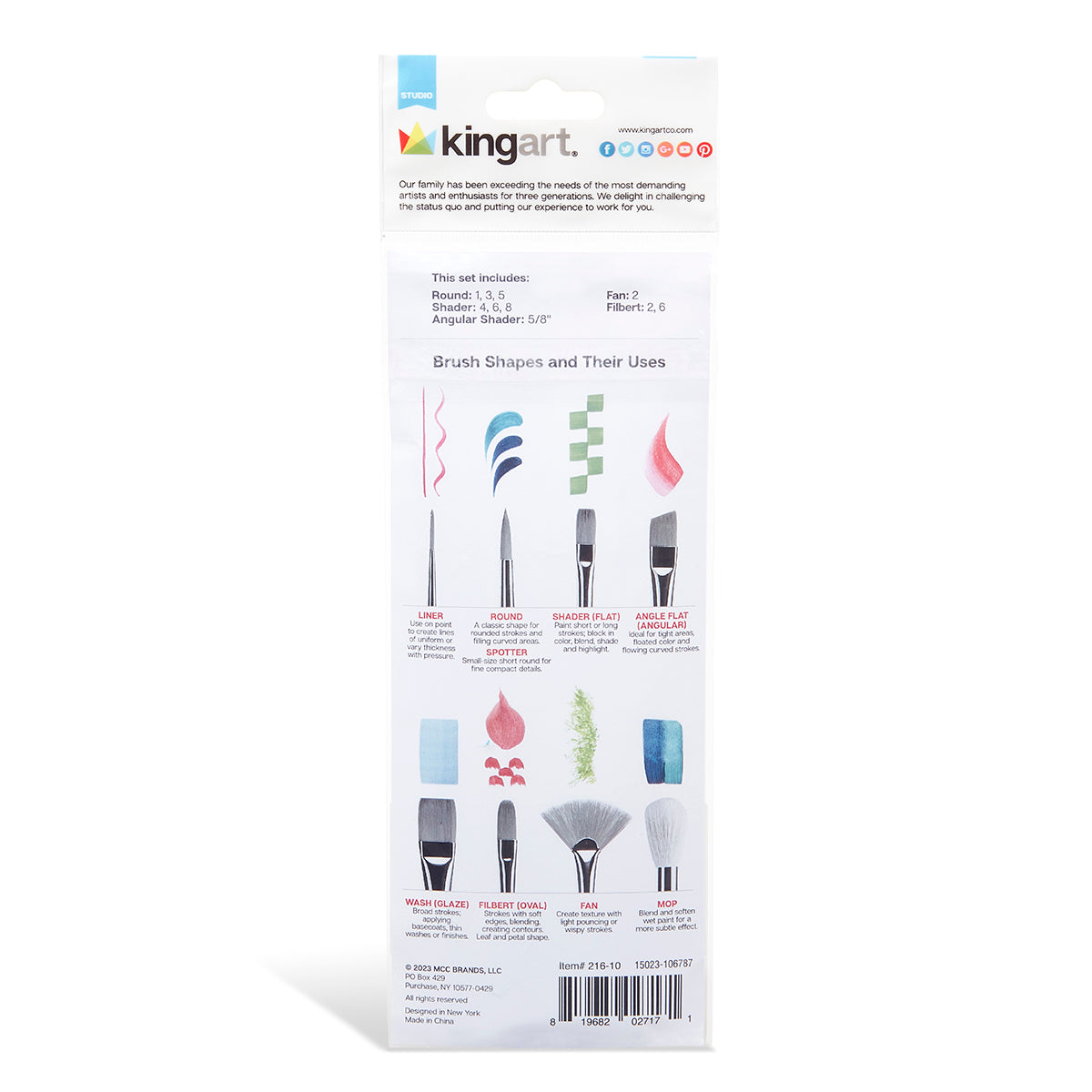 Studio Mixed Media Gold Nylon Brush Set 10 pc