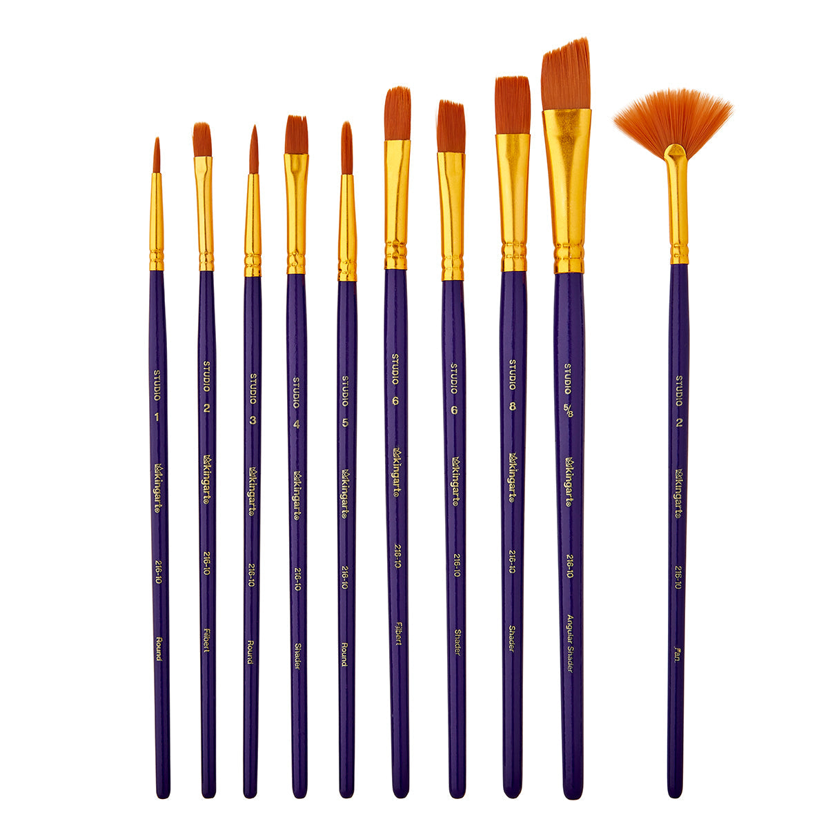 Studio Mixed Media Gold Nylon Brush Set 10 pc